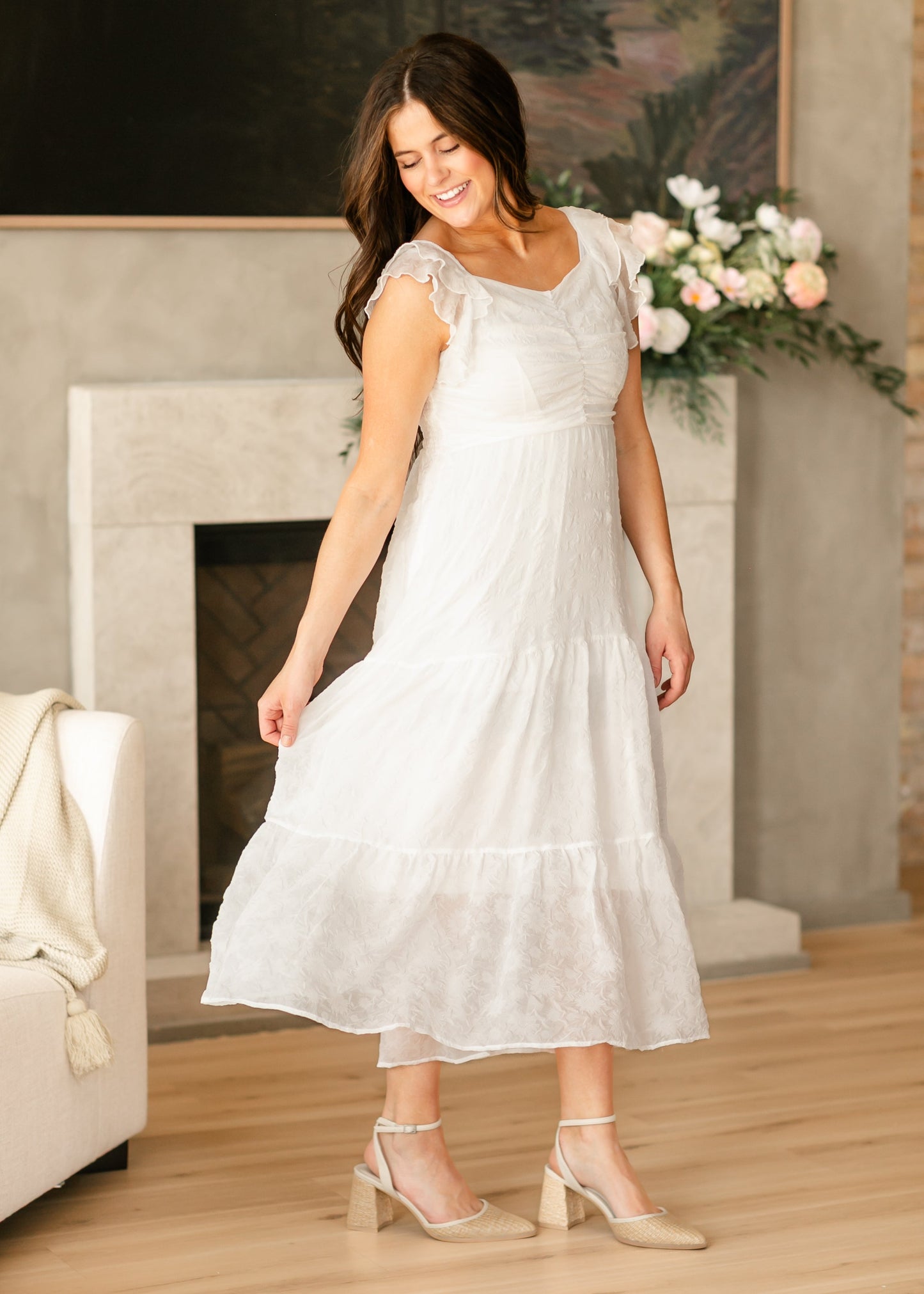 Carrie Ruffle Sleeve Floral Maxi Dress FF Dresses