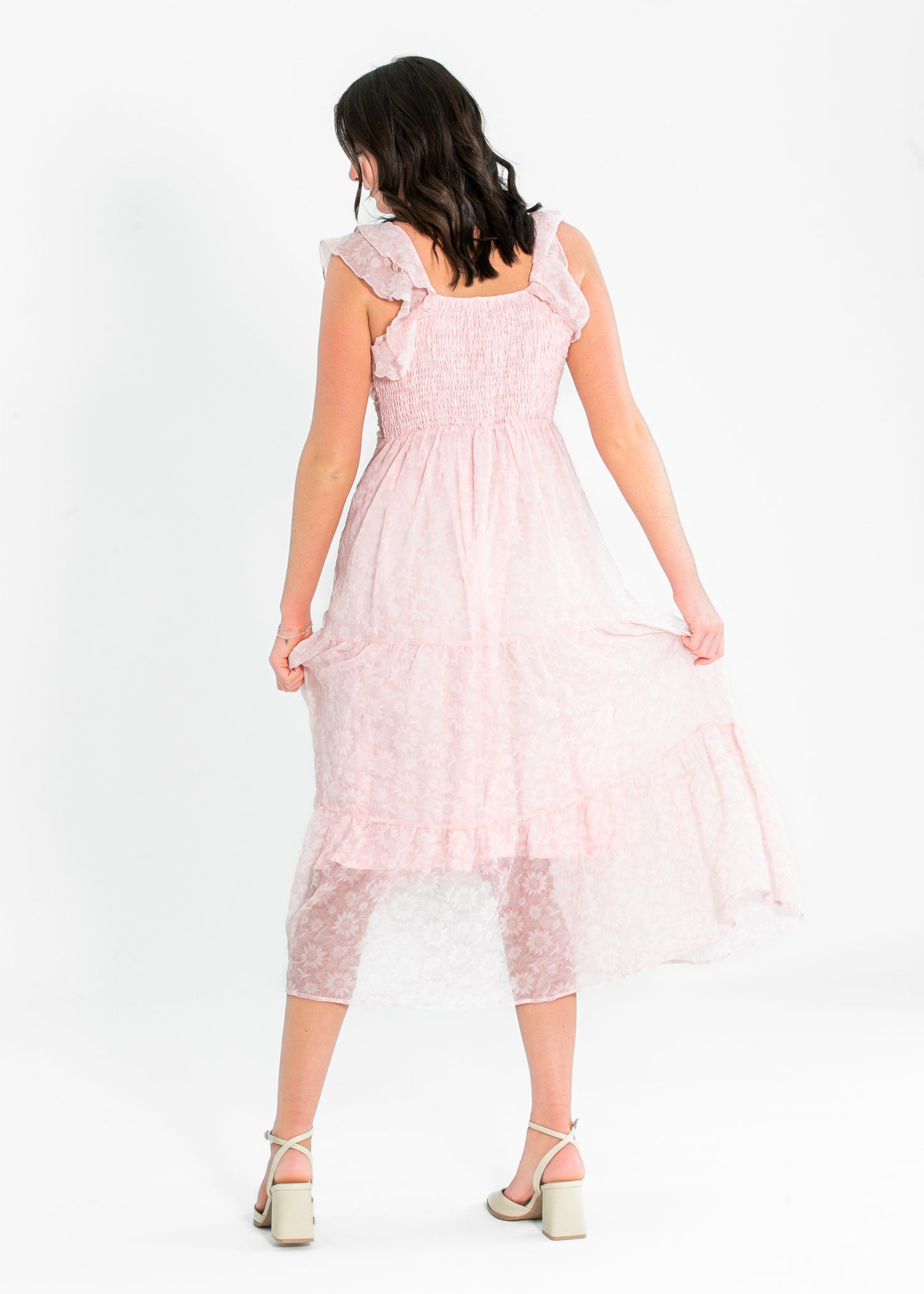 Carrie Ruffle Sleeve Floral Maxi Dress FF Dresses