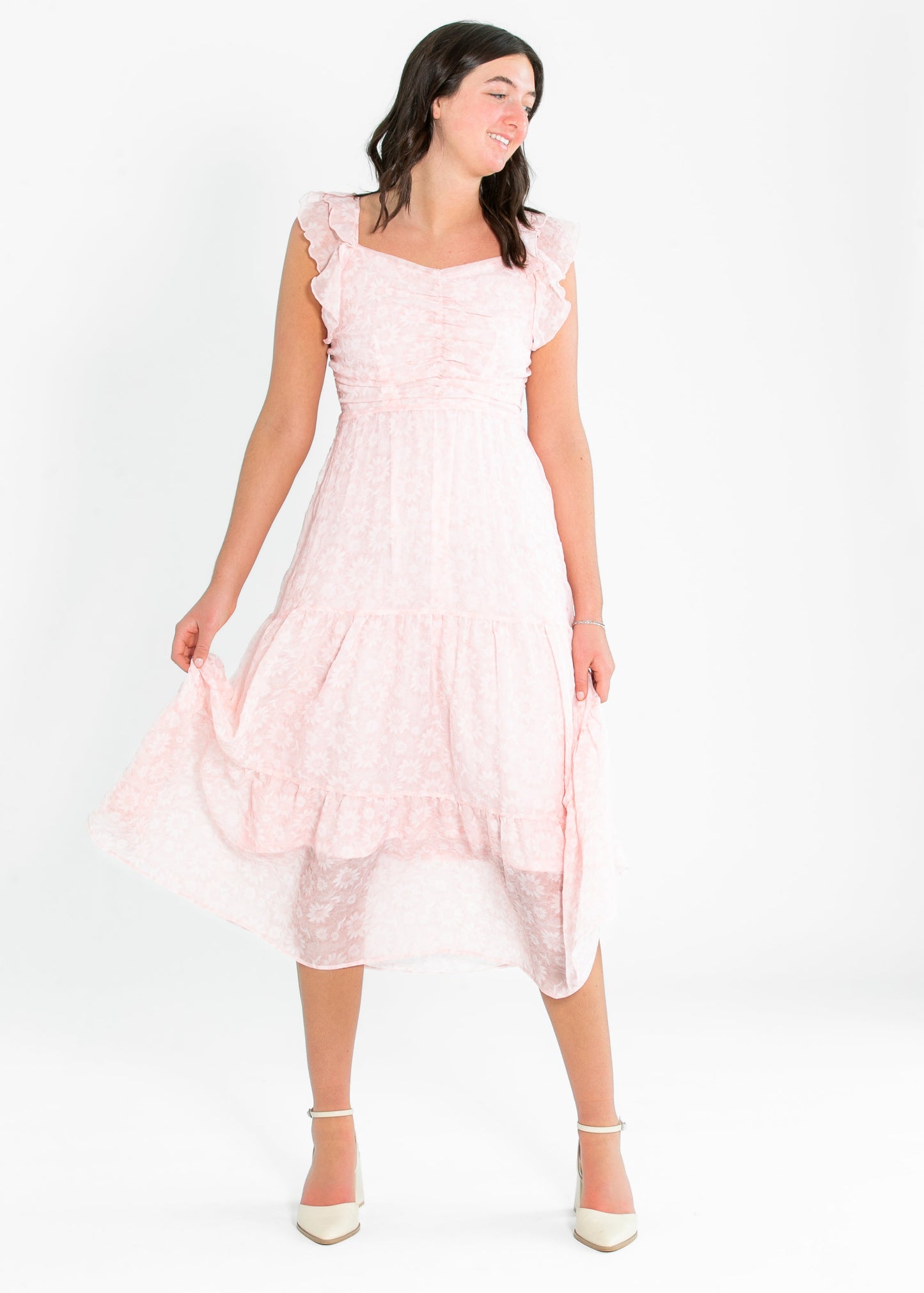Carrie Ruffle Sleeve Floral Maxi Dress FF Dresses