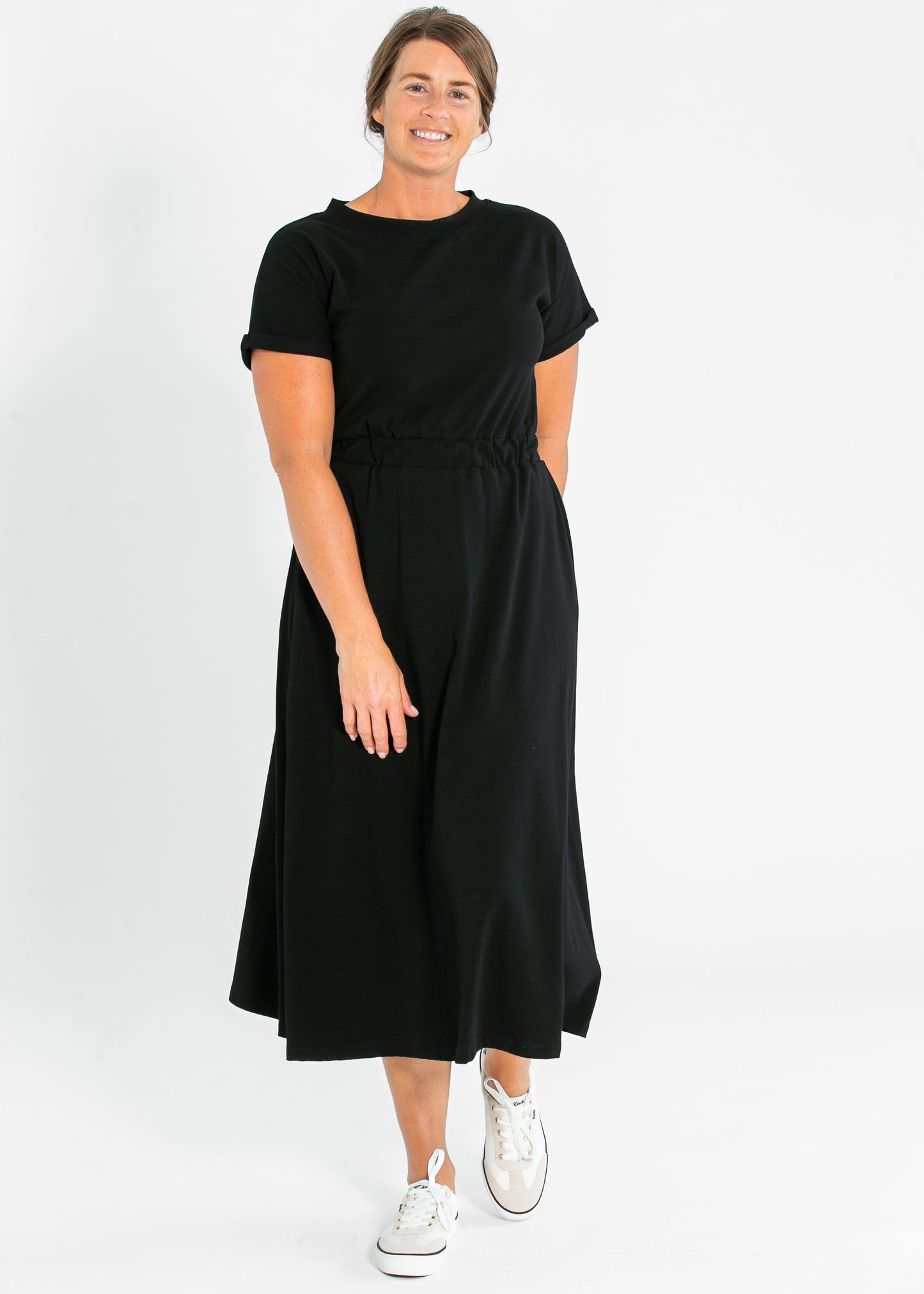 Casey Cap Sleeve A-line Midi Dress IC Dresses