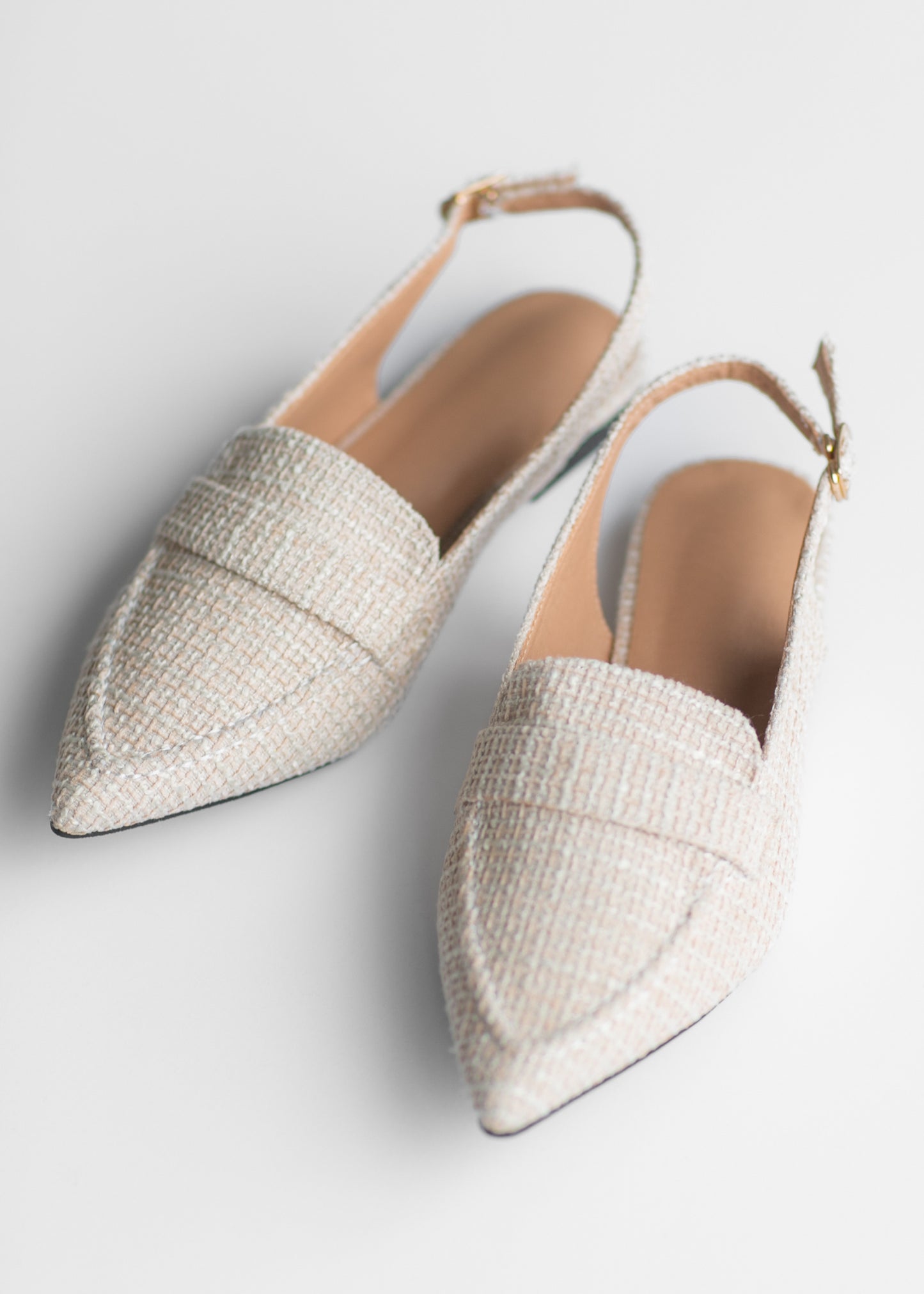 Casual Linen Pointed Toe Flat Mules Shoes