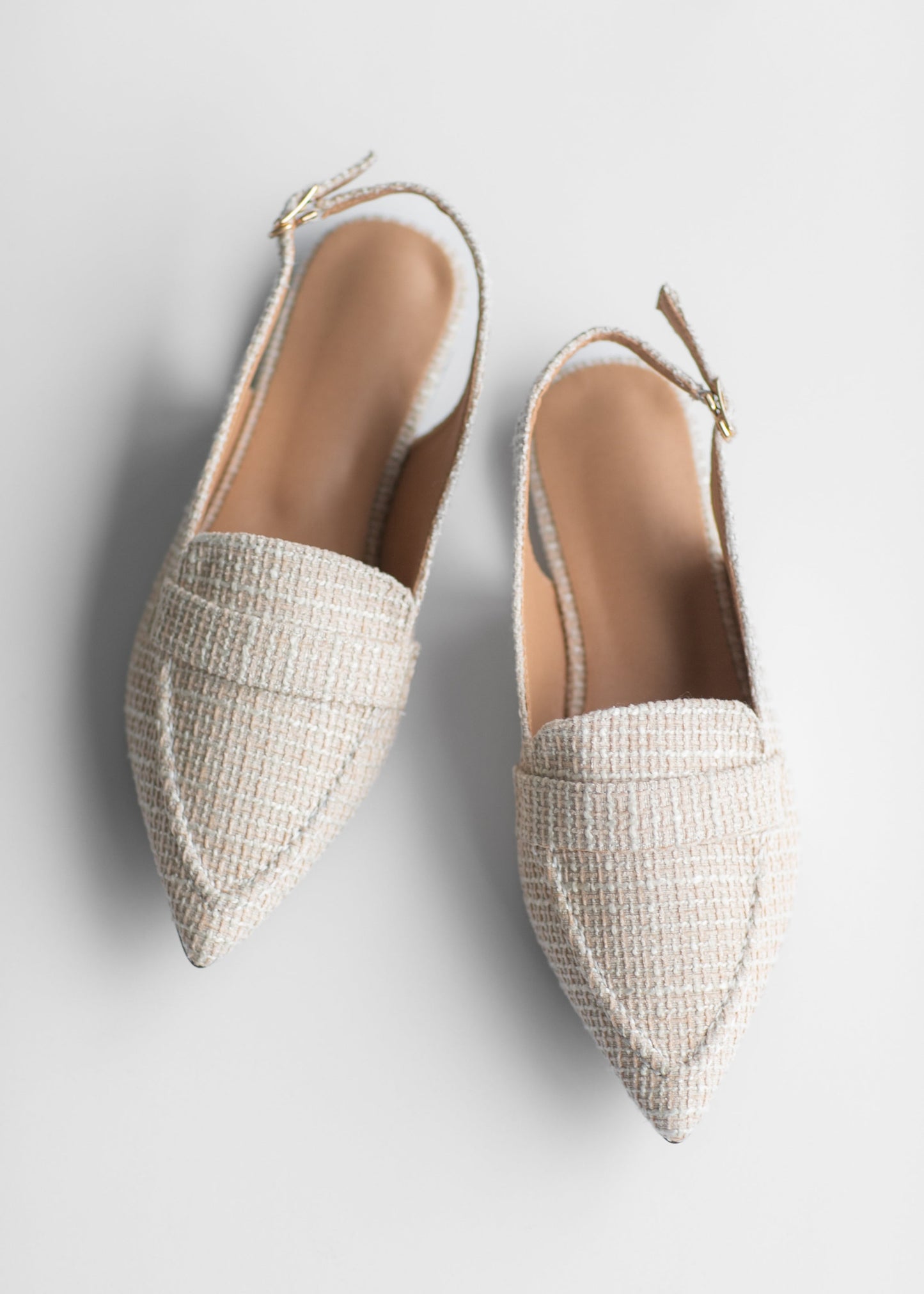 Casual Linen Pointed Toe Flat Mules Shoes