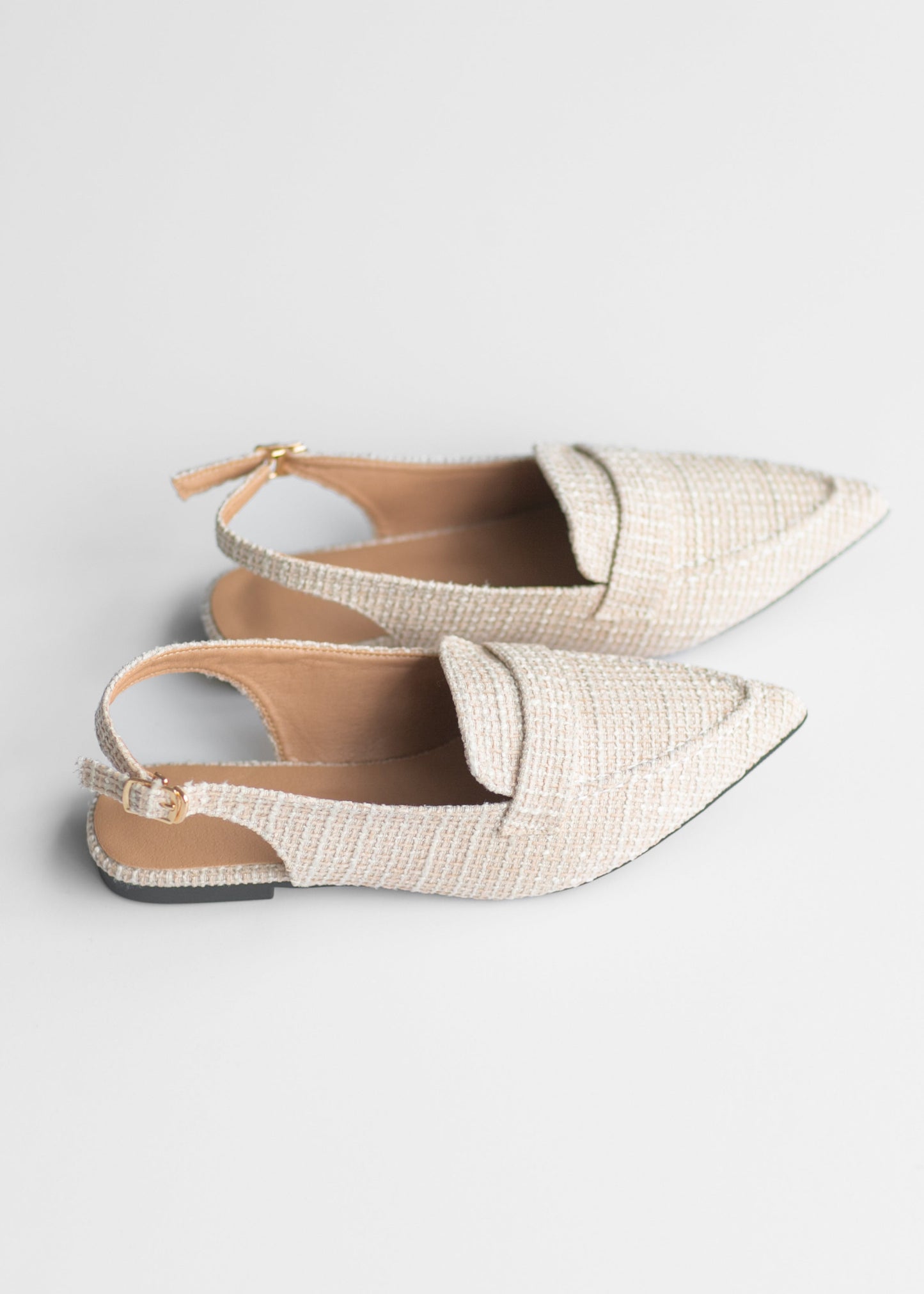 Casual Linen Pointed Toe Flat Mules Shoes