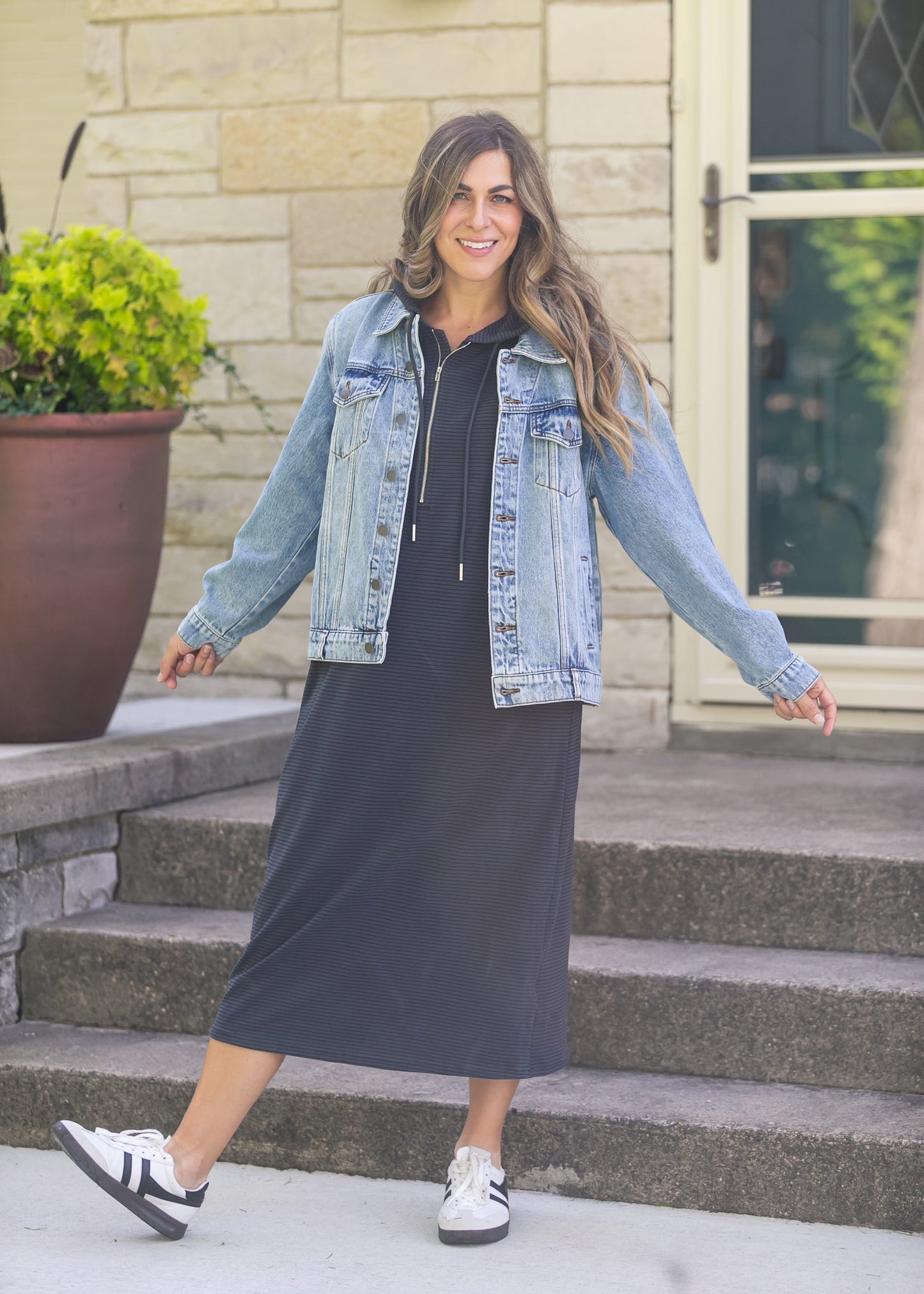 Cayla Quarter Zip Maxi Dress IC Dresses