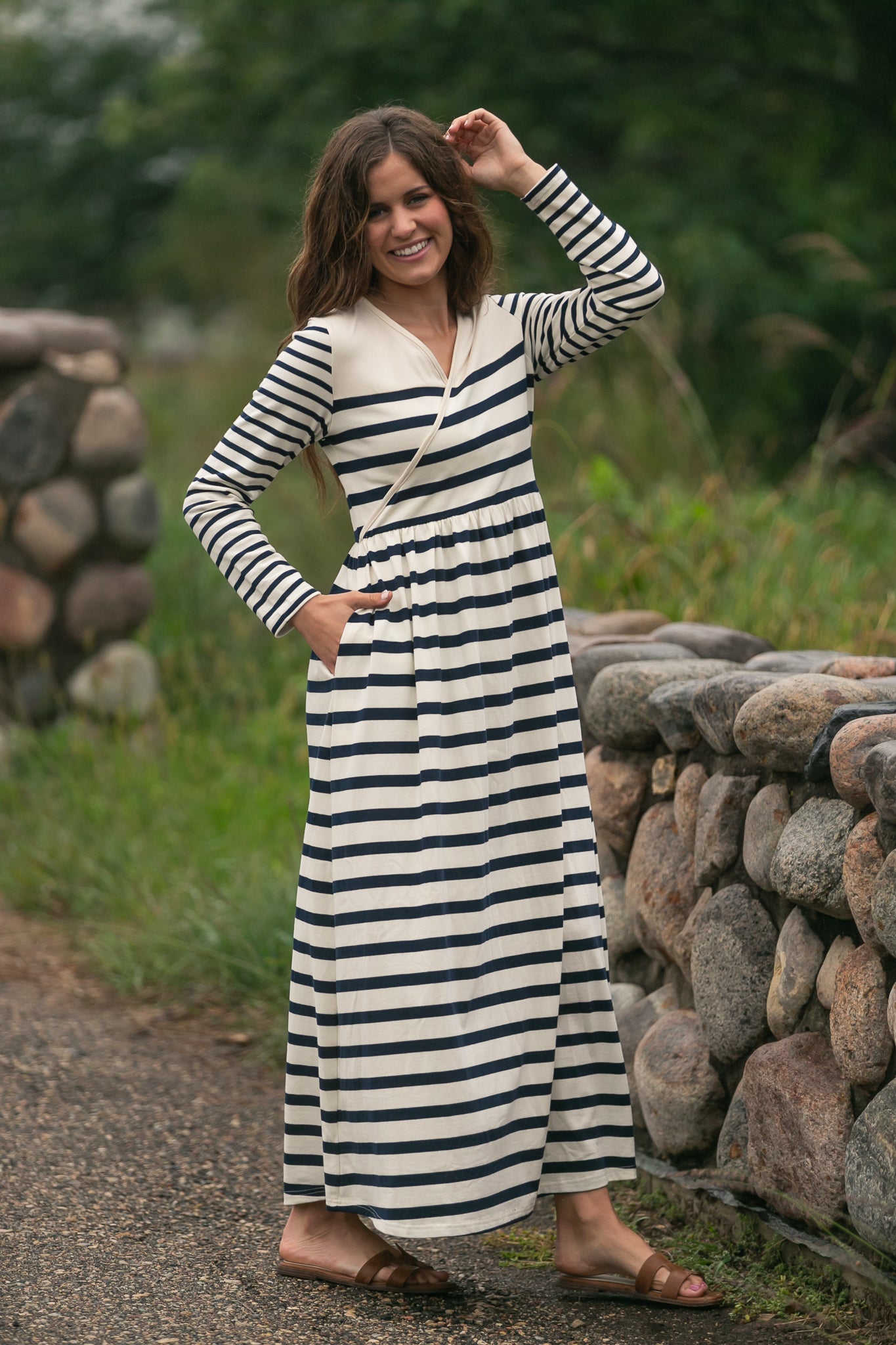 Celeste Striped Knit Maxi Dress FF Dresses