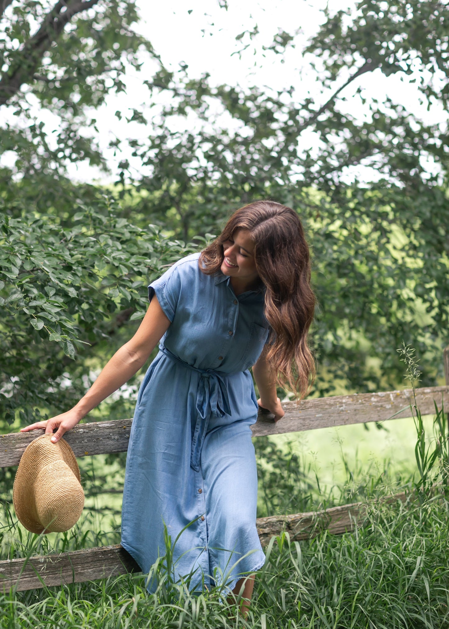 Chambray Belted Shirt Dress FF Dresses