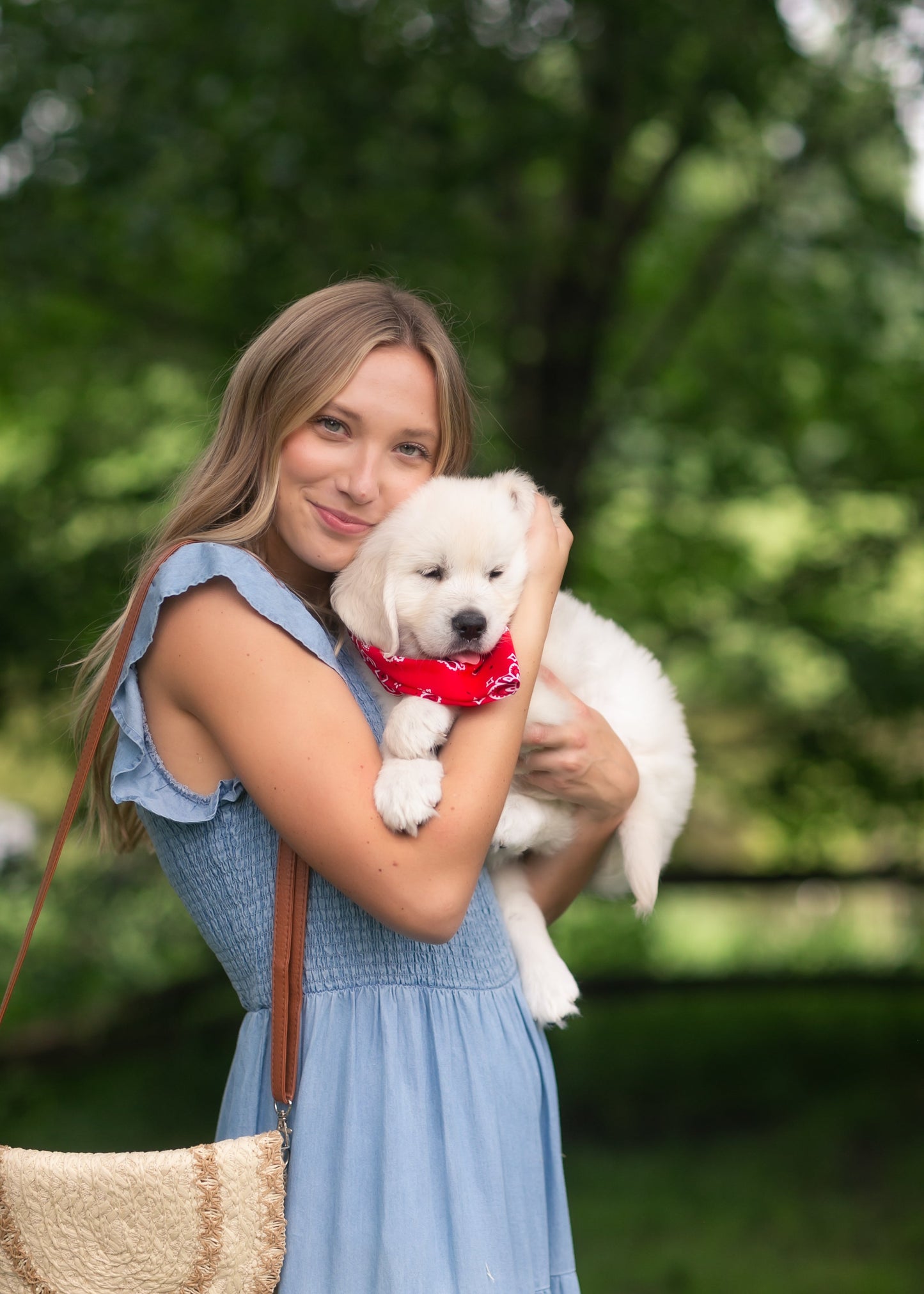 Chambray Smocked Tiered Midi Dress FF Dresses