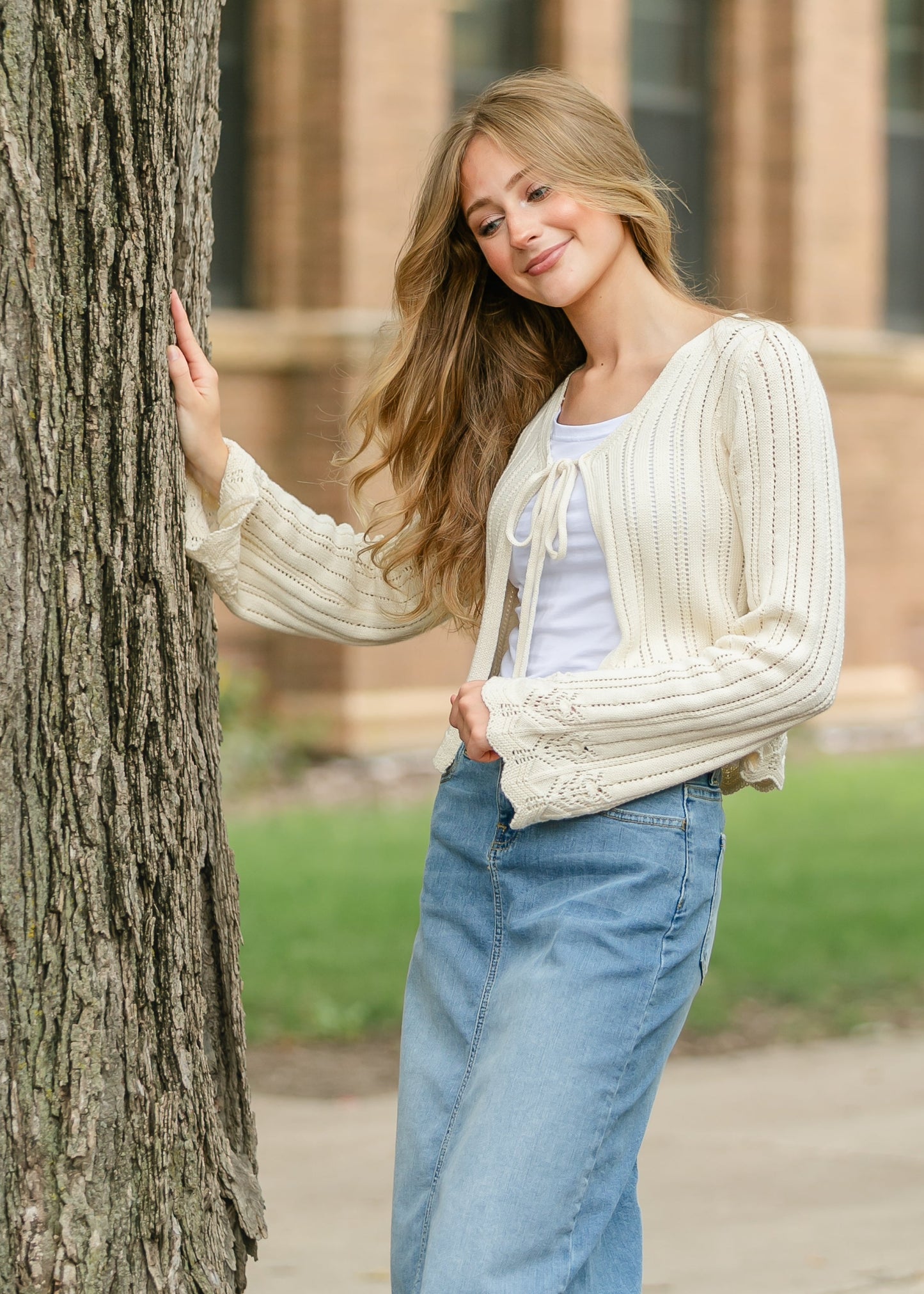 Chamomile Front Tie Cardigan FF Tops