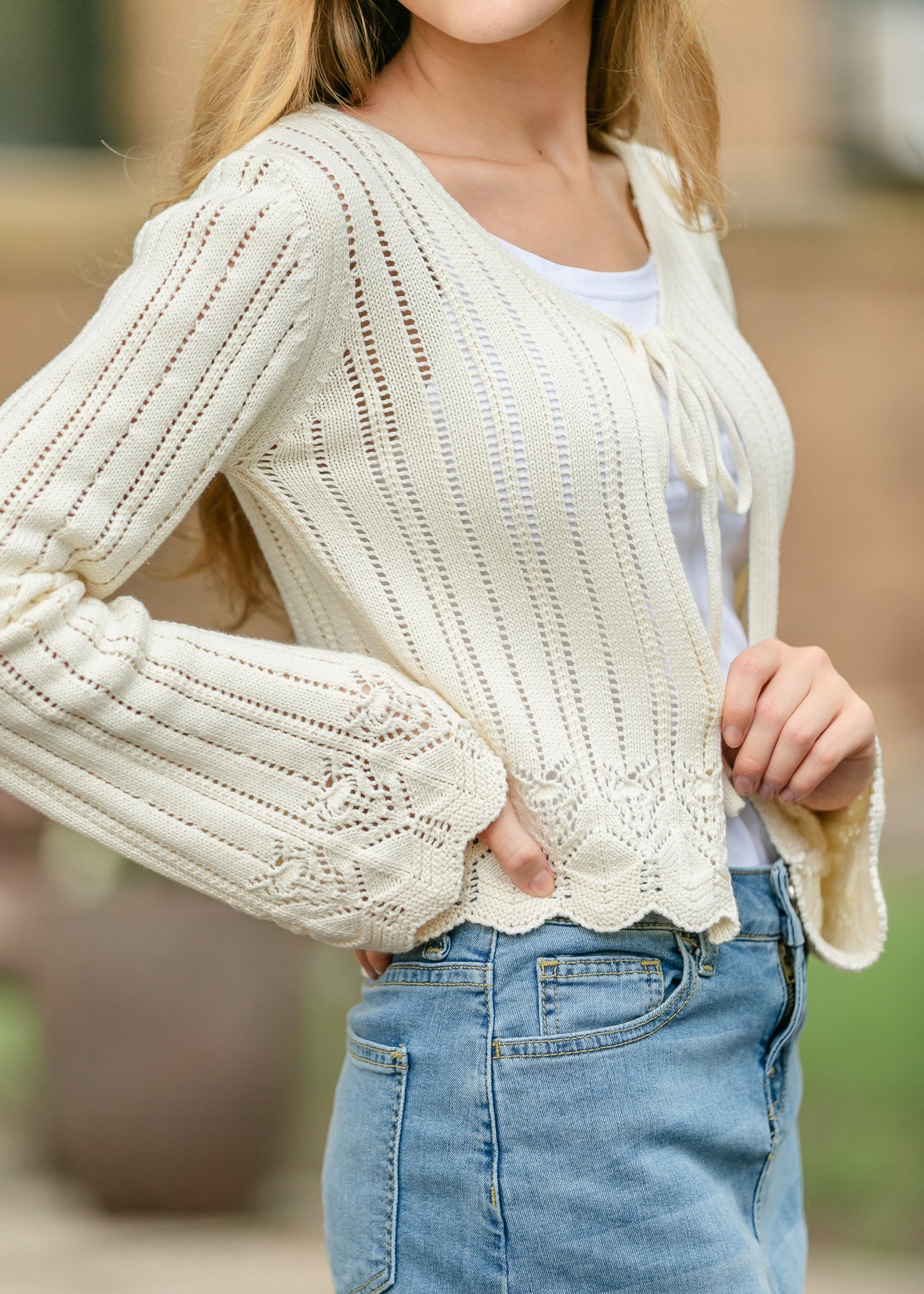 Chamomile Front Tie Cardigan FF Tops