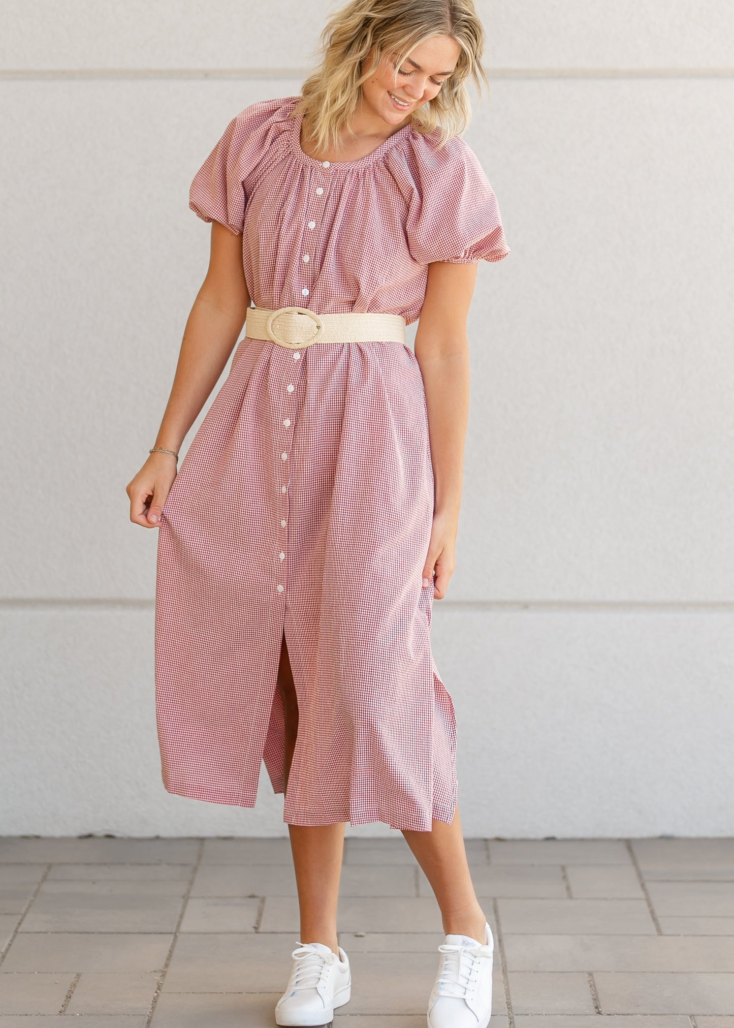 Charlie Gingham Checker Puff Sleeve Dress FF Dresses
