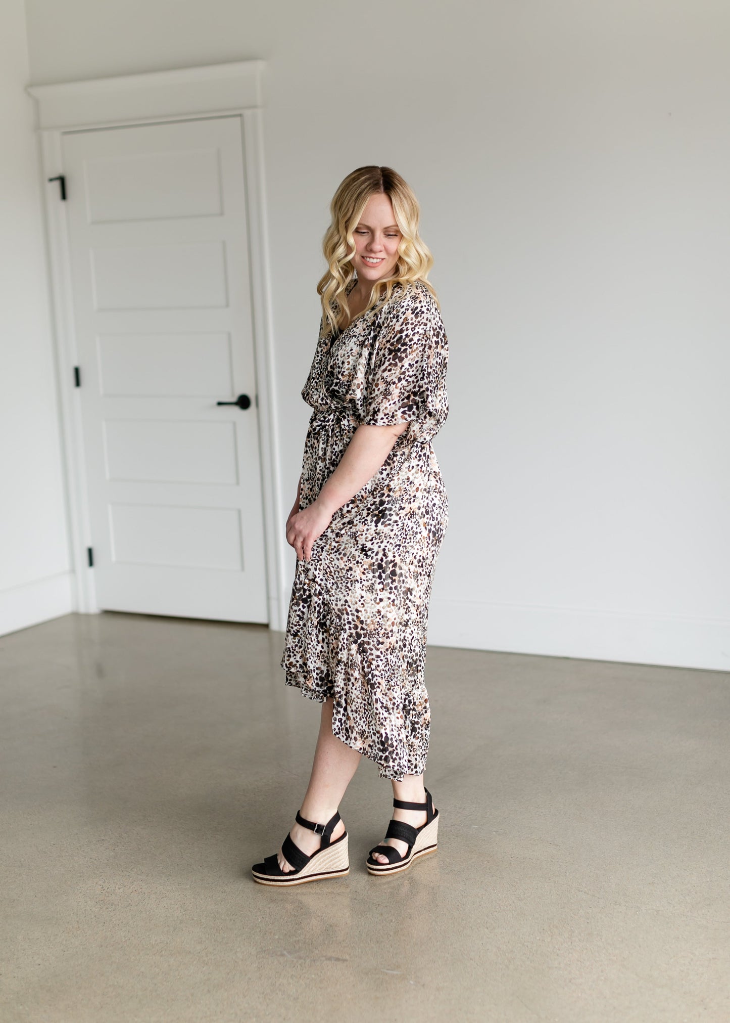 Cheetah Print High Low Midi Dress - FINAL SALE FF Dresses