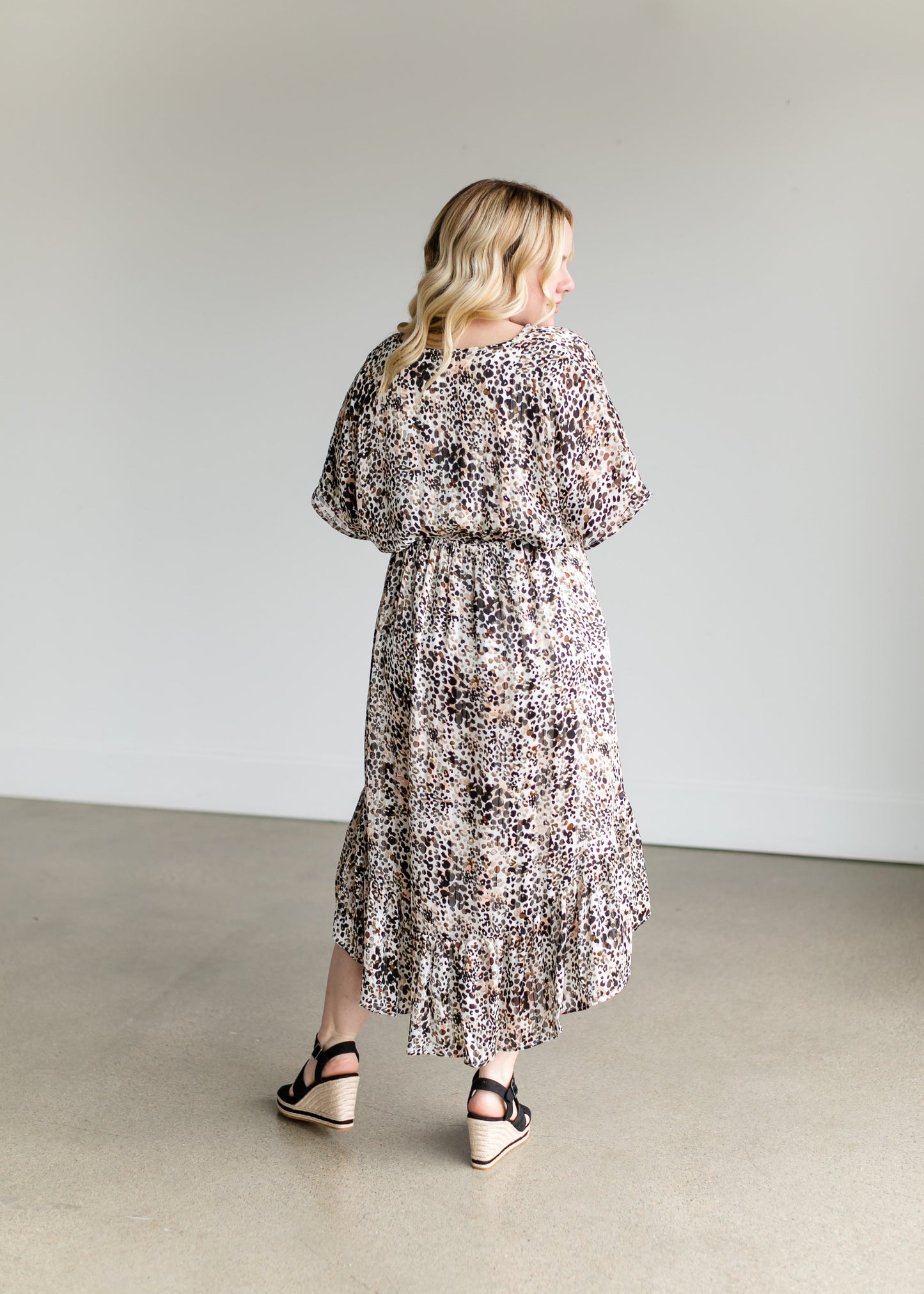 Cheetah Print High Low Midi Dress - FINAL SALE FF Dresses