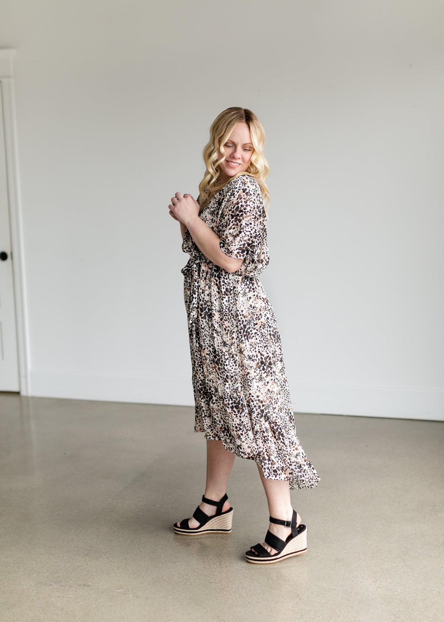 Cheetah Print High Low Midi Dress - FINAL SALE FF Dresses