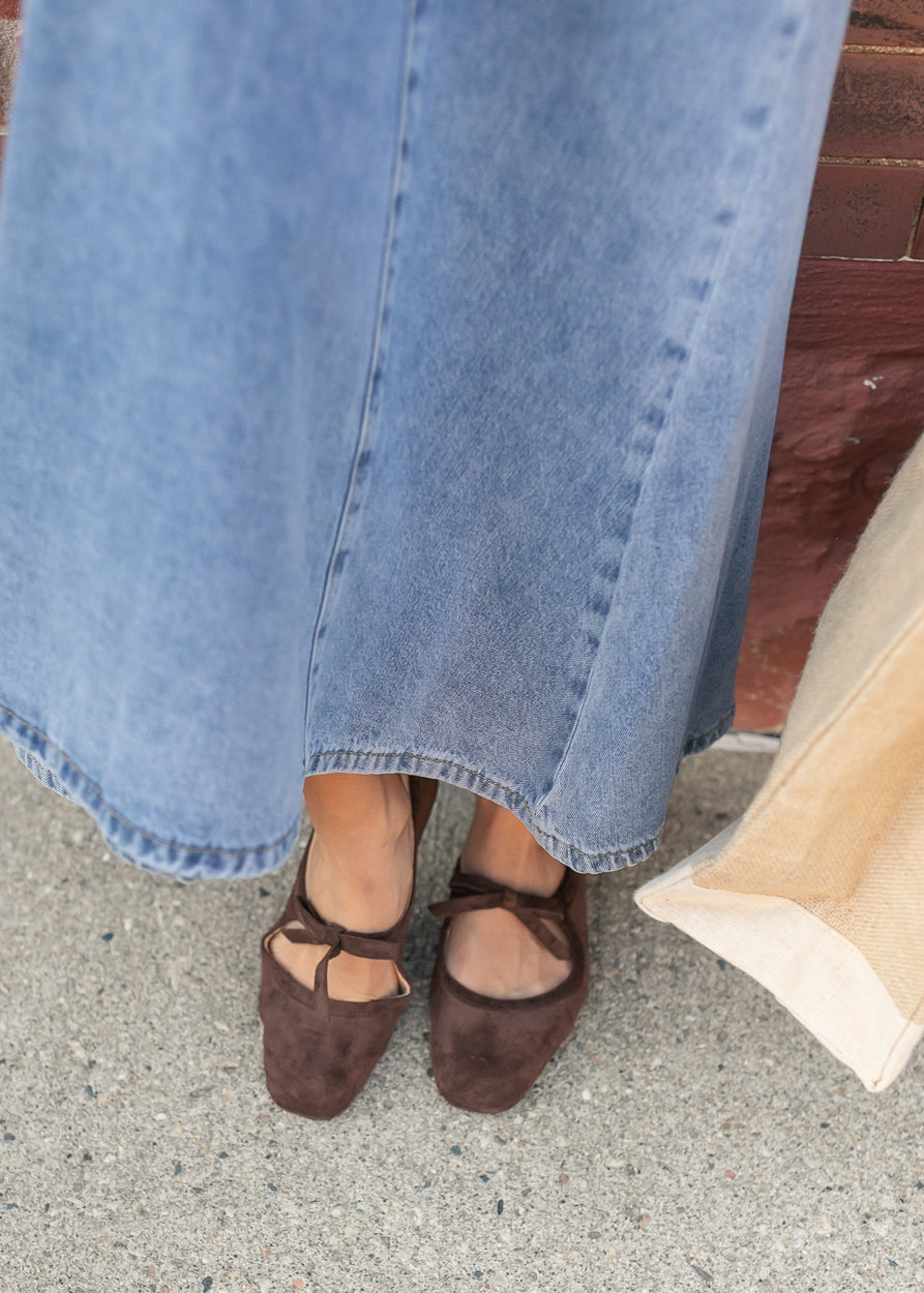 Chocolate Mary Jane Flat Shoes