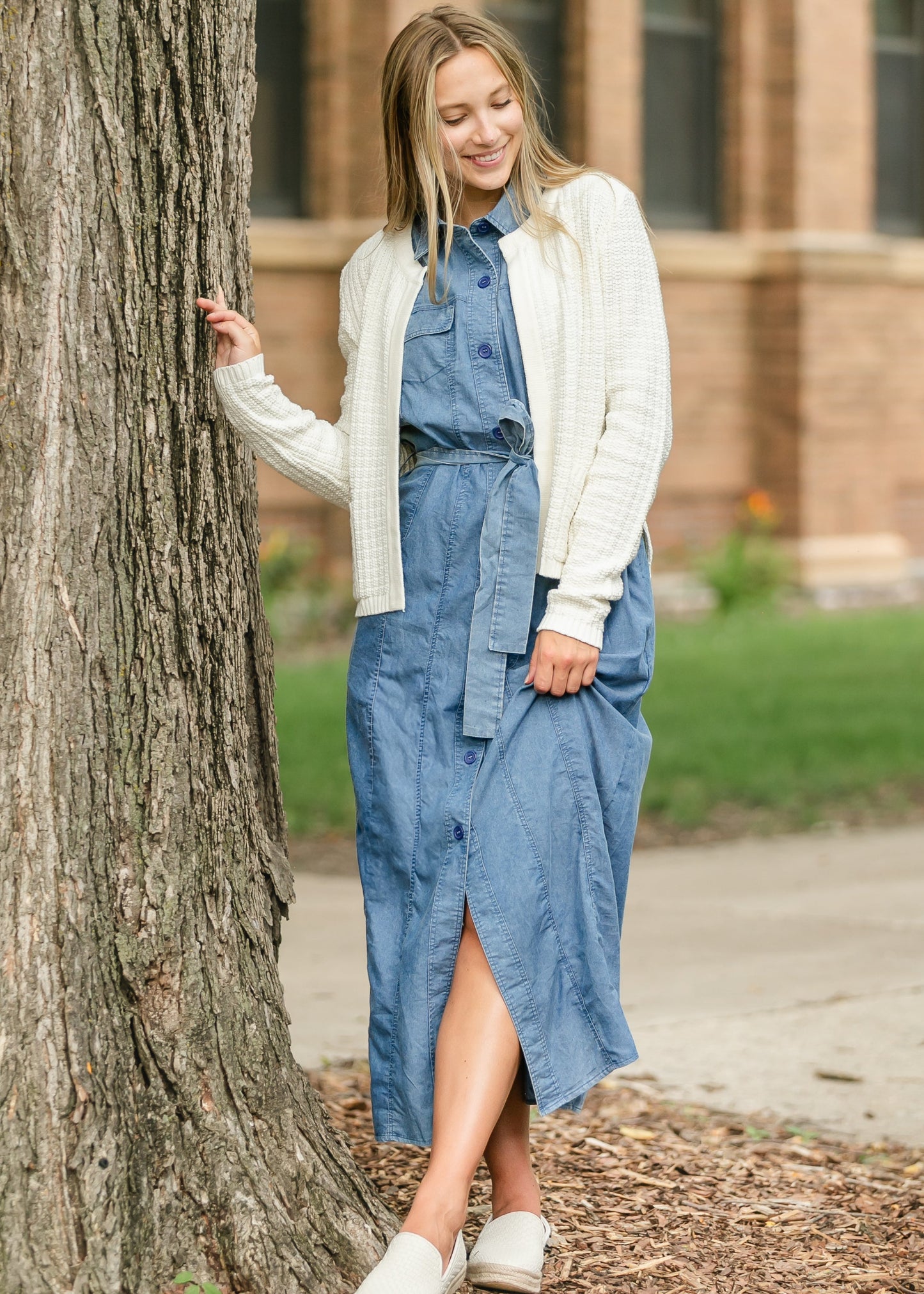 Chunky Knit Open Front Cardigan FF Tops