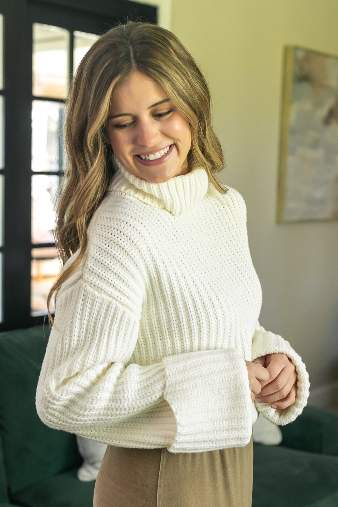 Chunky Knit Turtle Neck Sweater FF Tops