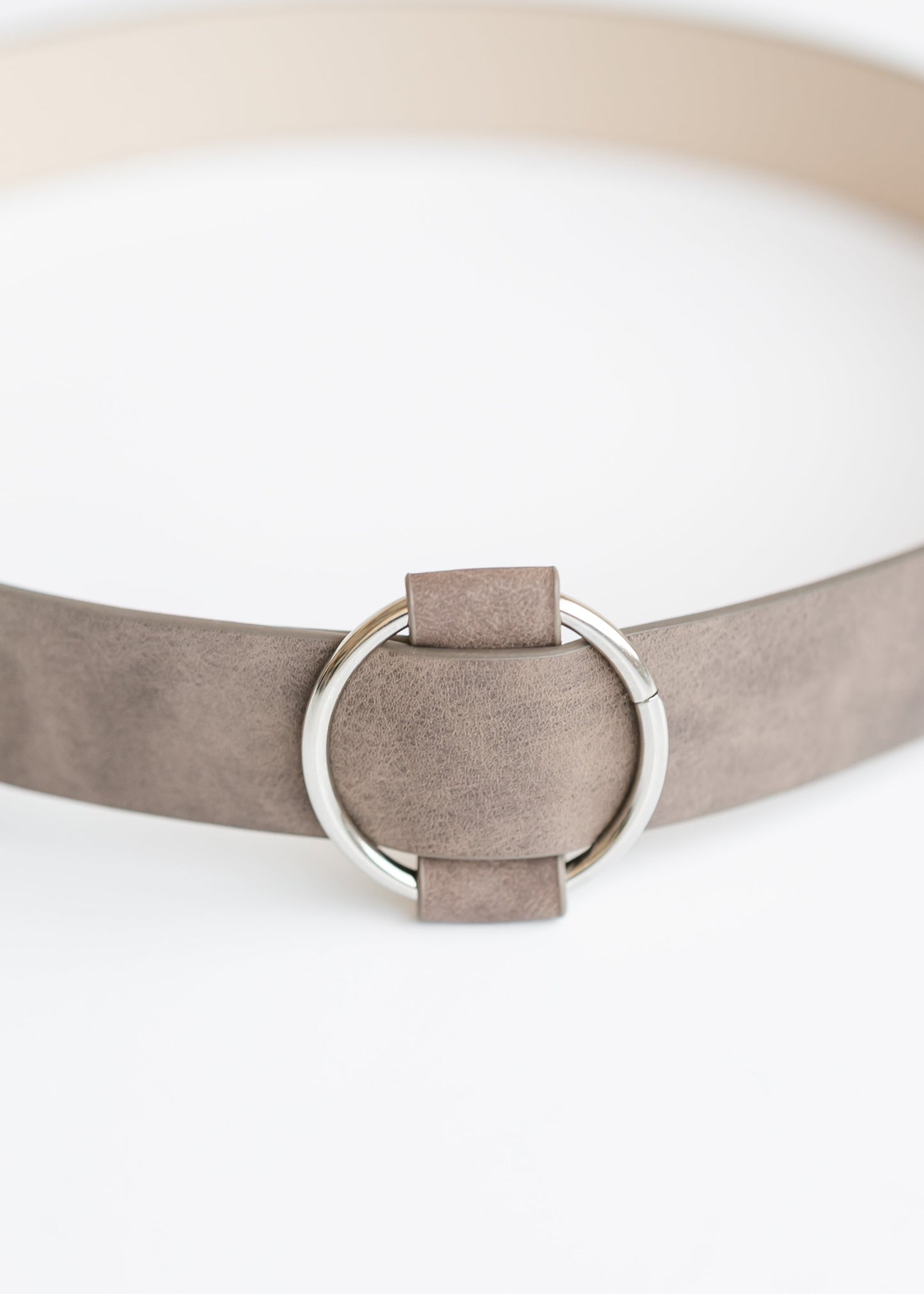 Circle Slide Buckle Suede Belt Accessory