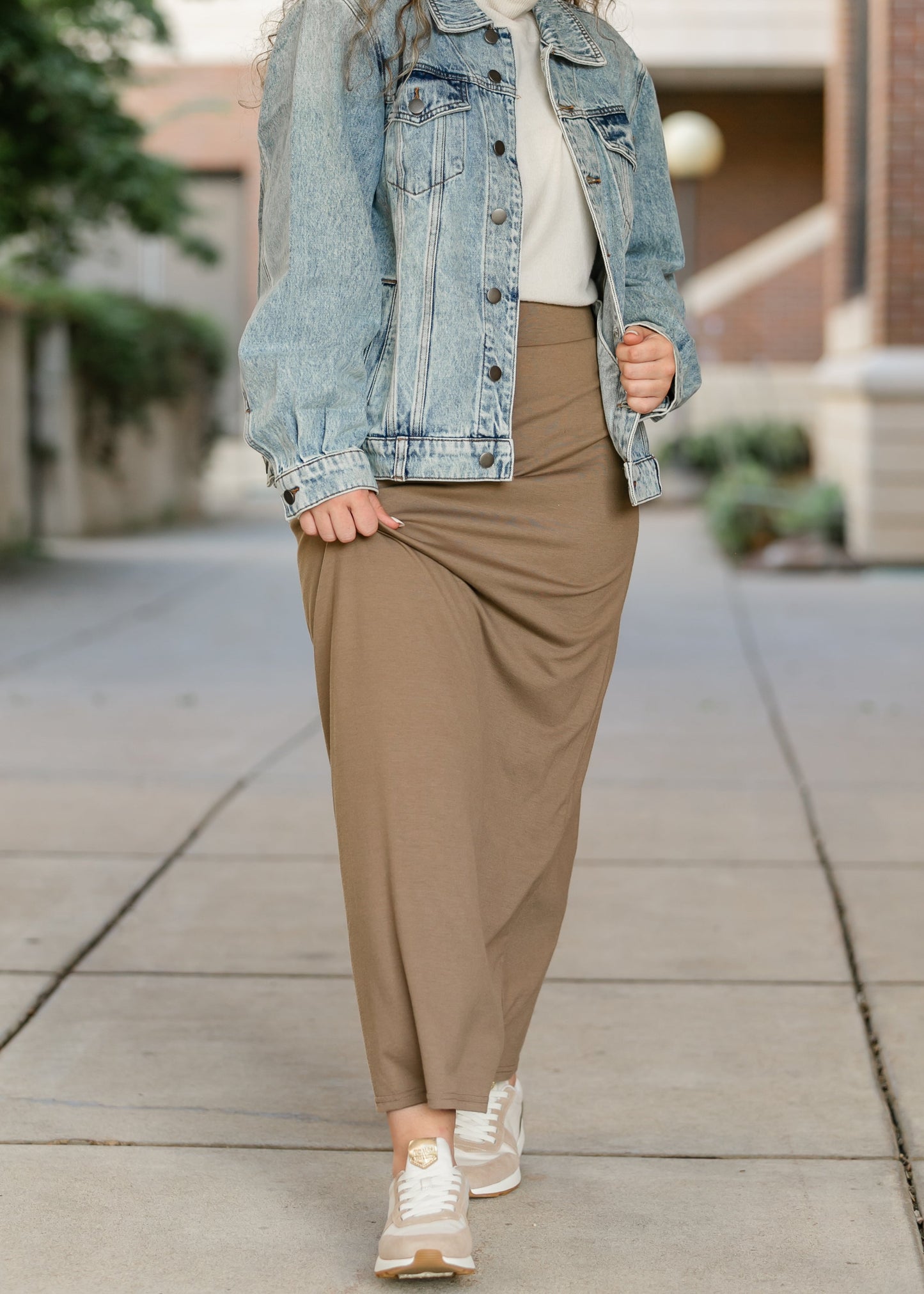Clarise Premium Knit Maxi Skirt IC Skirts Taupe / XS