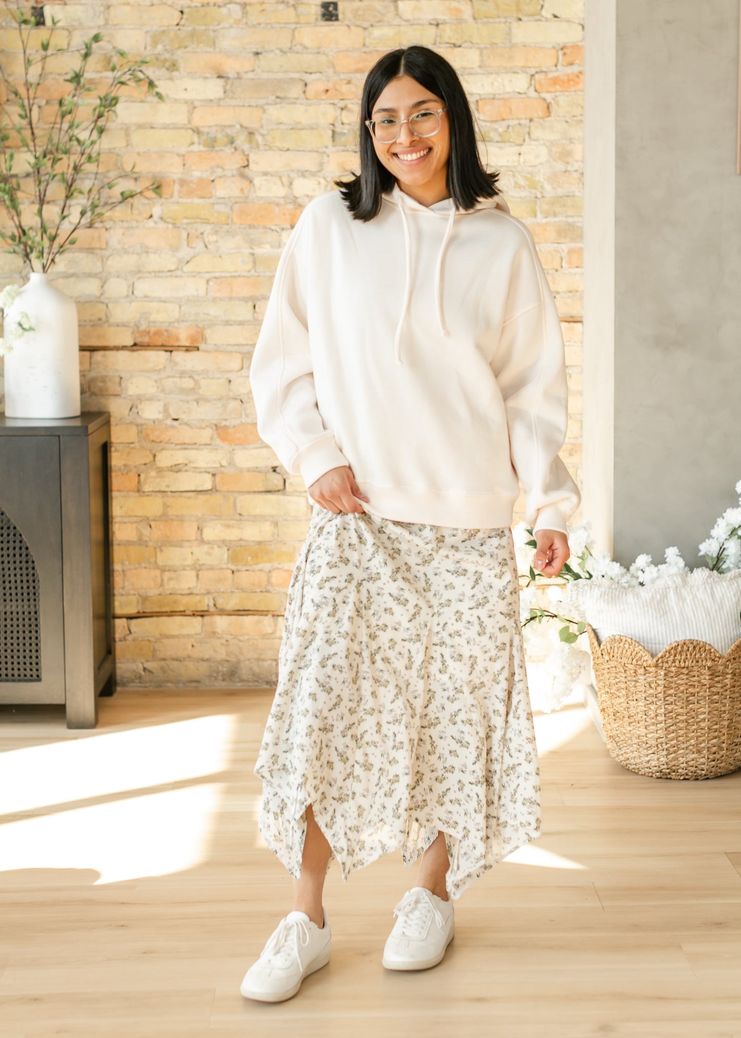 Classic Relaxed Hoodie Sweatshirt FF Tops