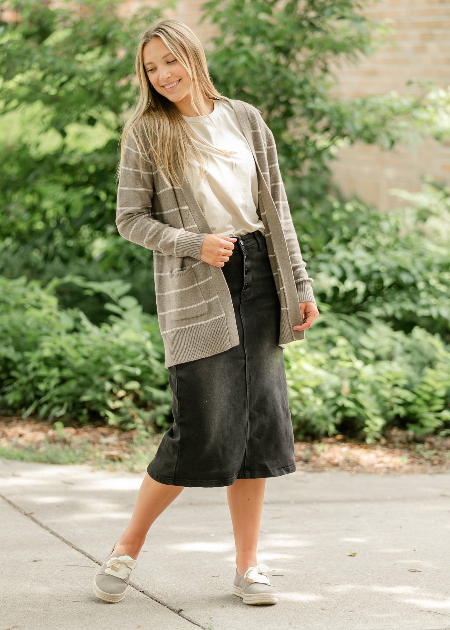 Classic Striped Cardigan FF Tops