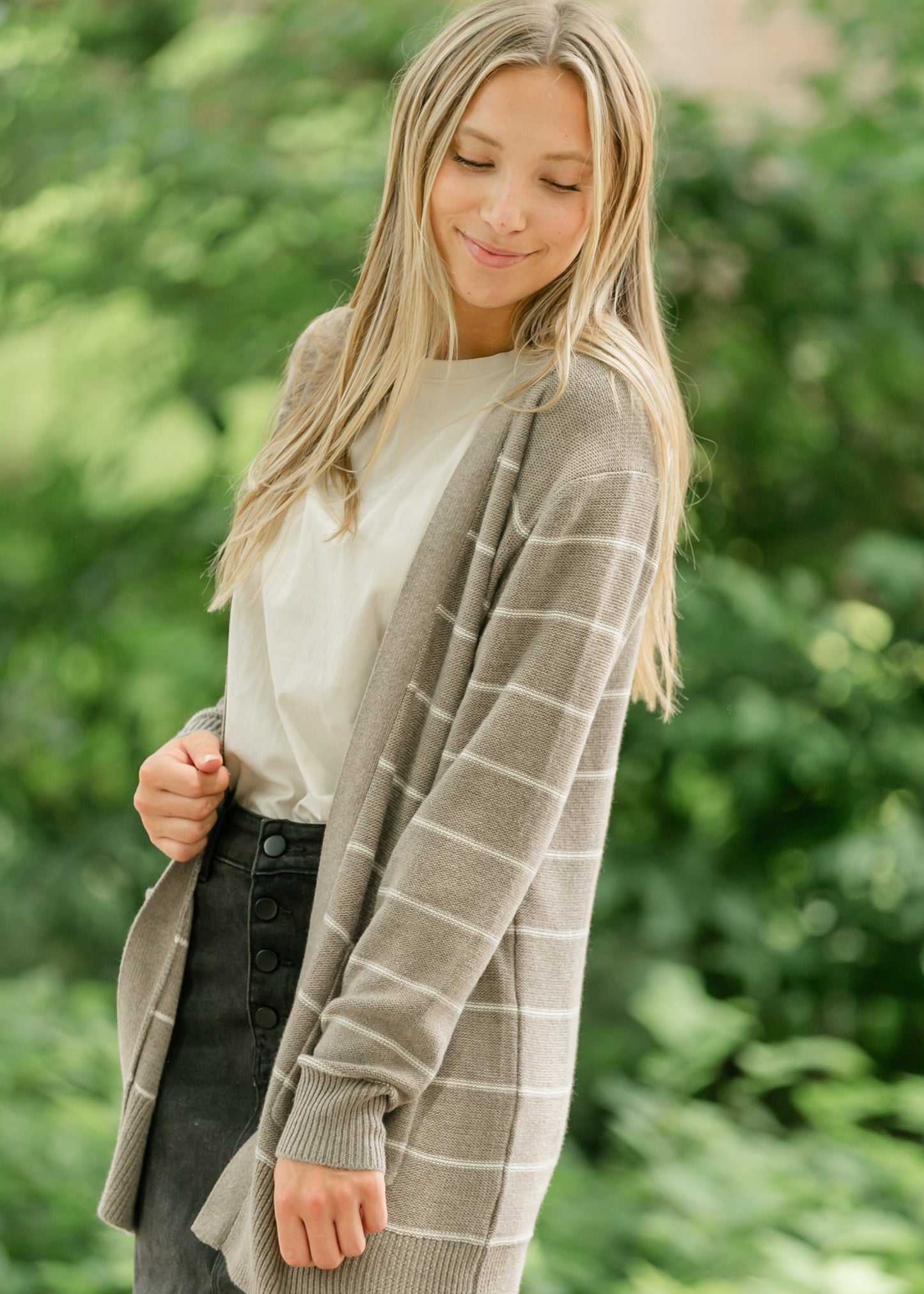 Classic Striped Cardigan FF Tops