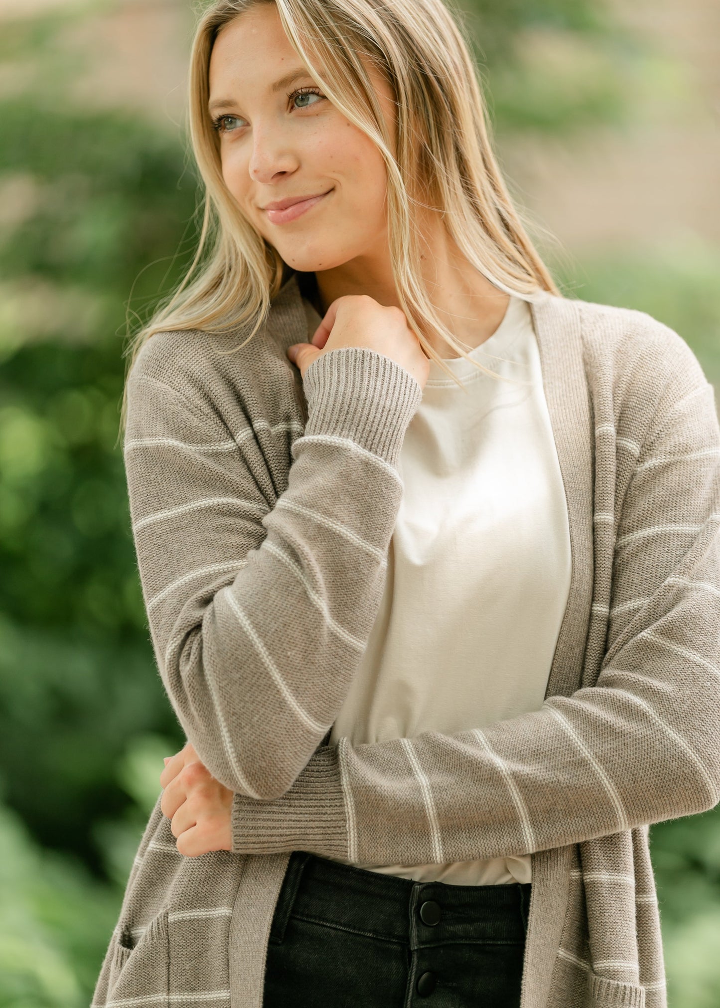 Classic Striped Cardigan FF Tops