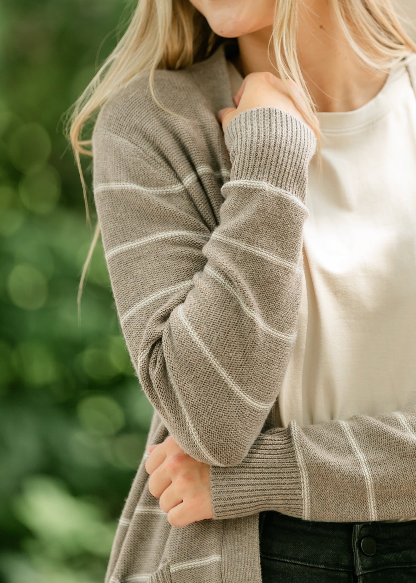 Classic Striped Cardigan FF Tops
