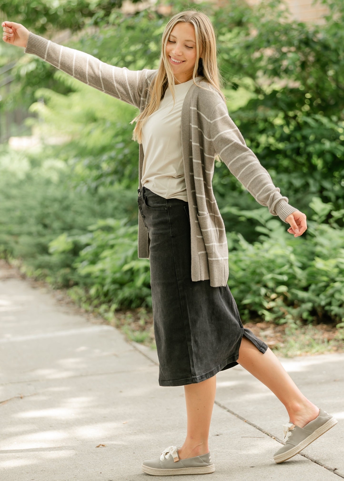 Classic Striped Cardigan FF Tops