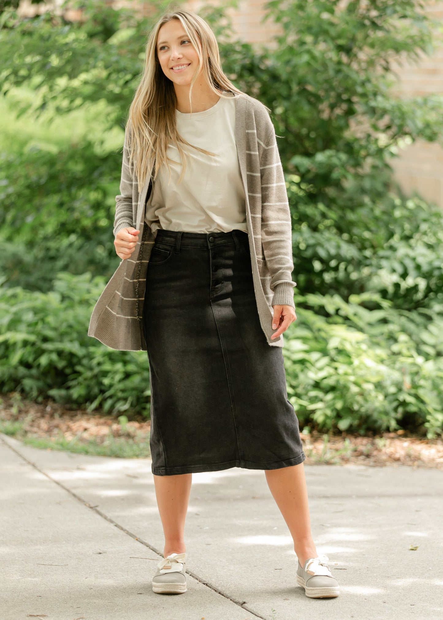 Classic Striped Cardigan FF Tops