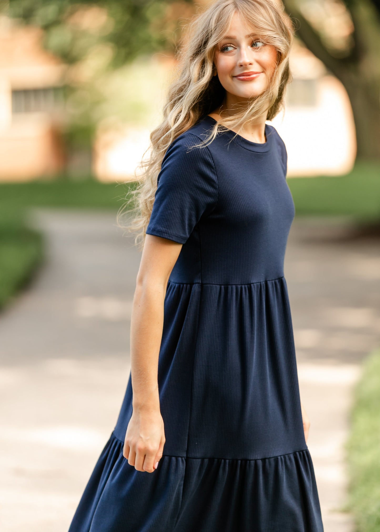 Clemintine Ribbed Midi Dress FF Dresses