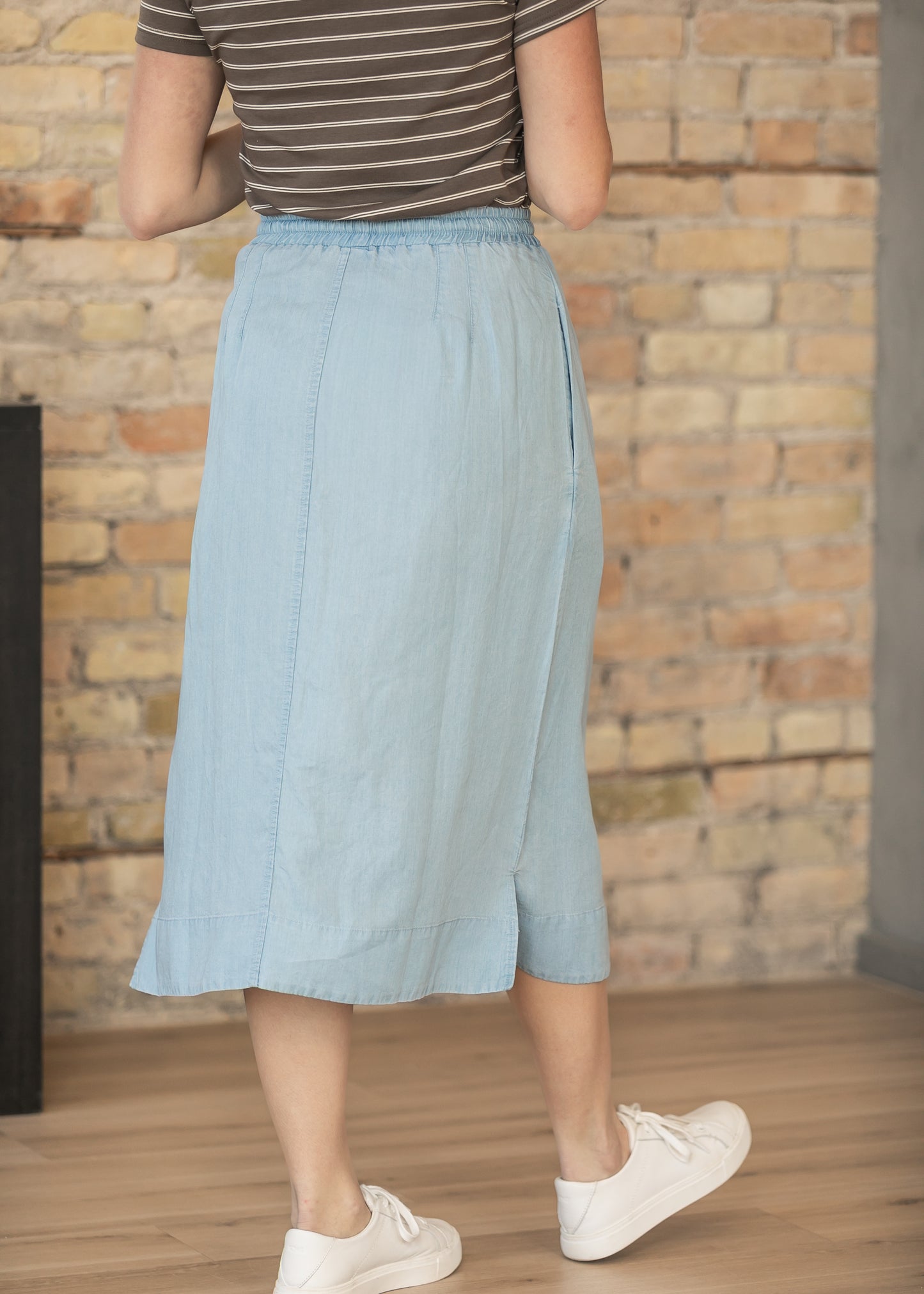 Cleo Chambray Tie Midi Skirt IC Skirts