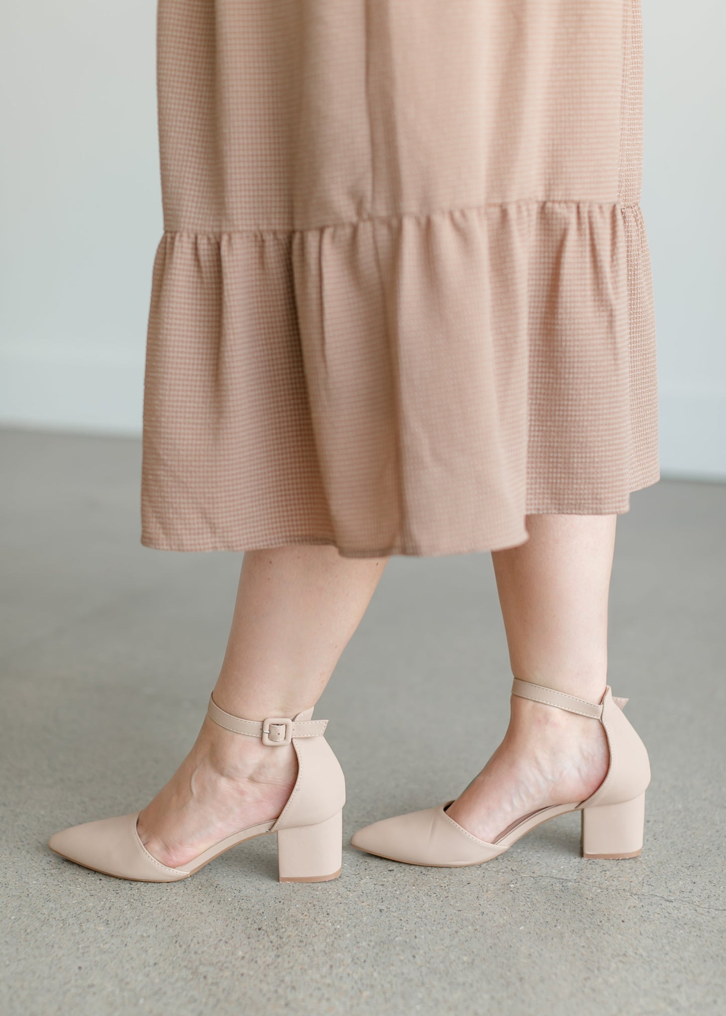 Closed Toe Ankle Strap Heel Shoes
