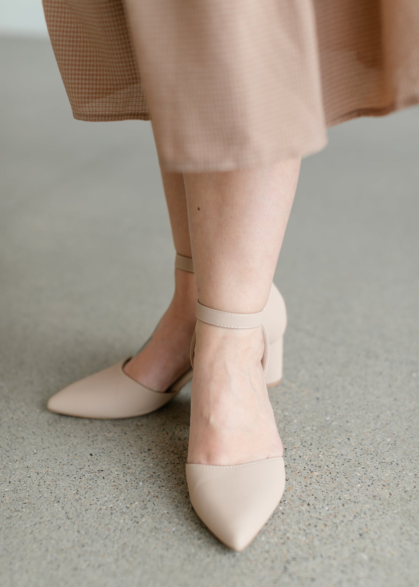 Closed Toe Ankle Strap Heel Shoes