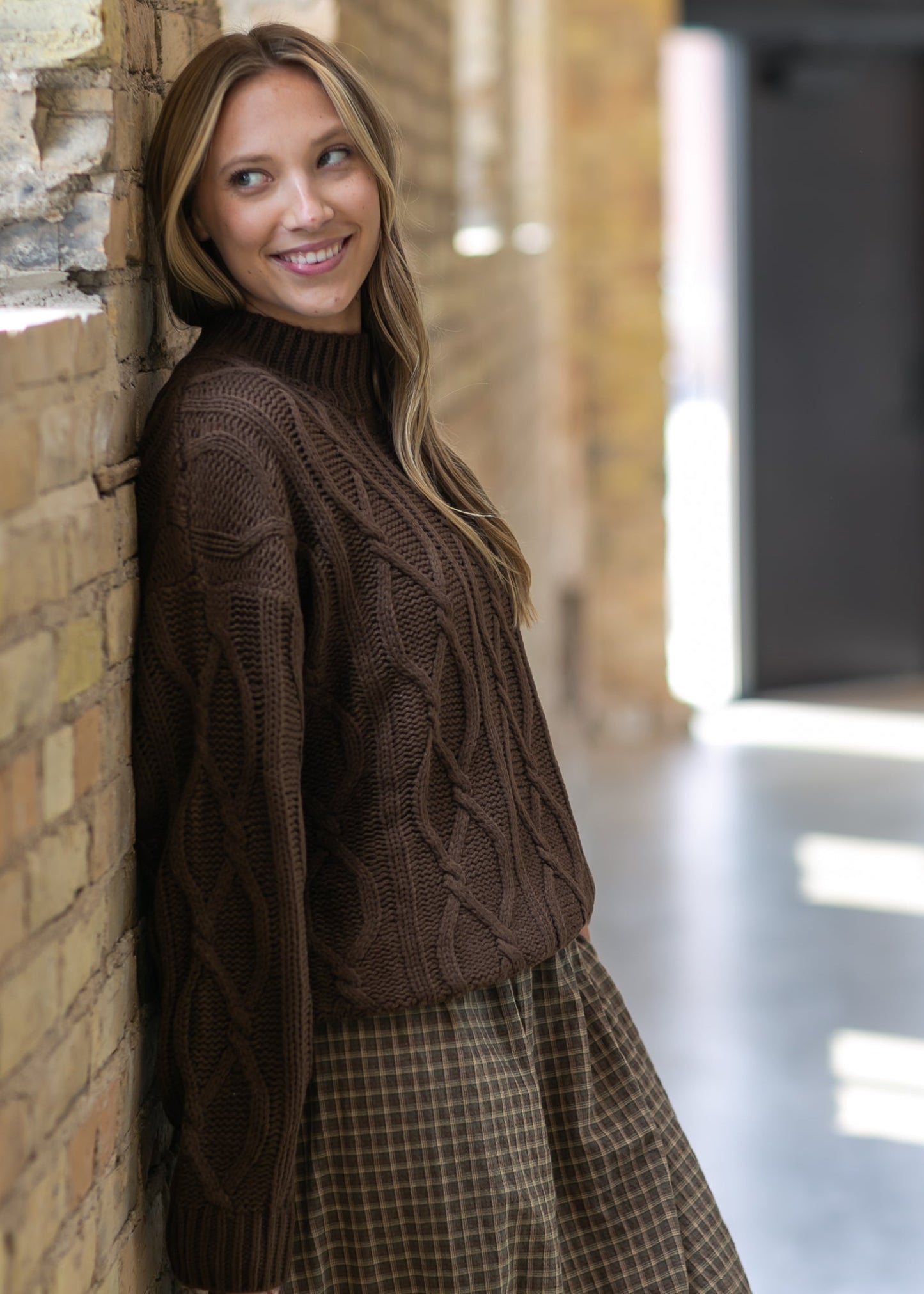 Cocoa Chain Knit Sweater FF Tops