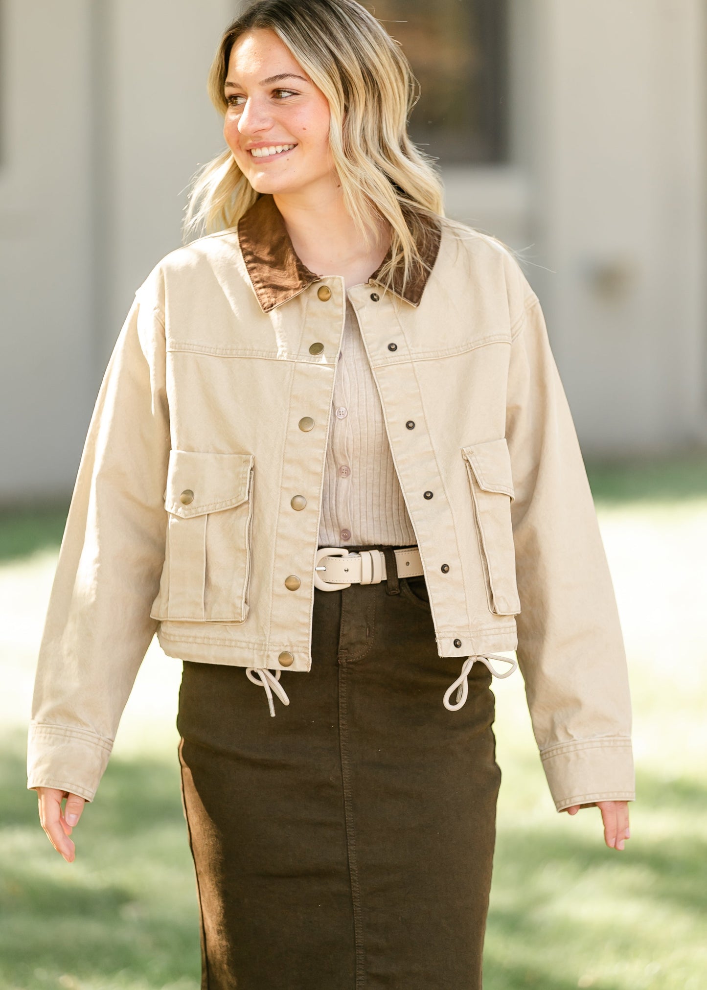 Contrast Collar Utility Jacket FF Layering Essentials