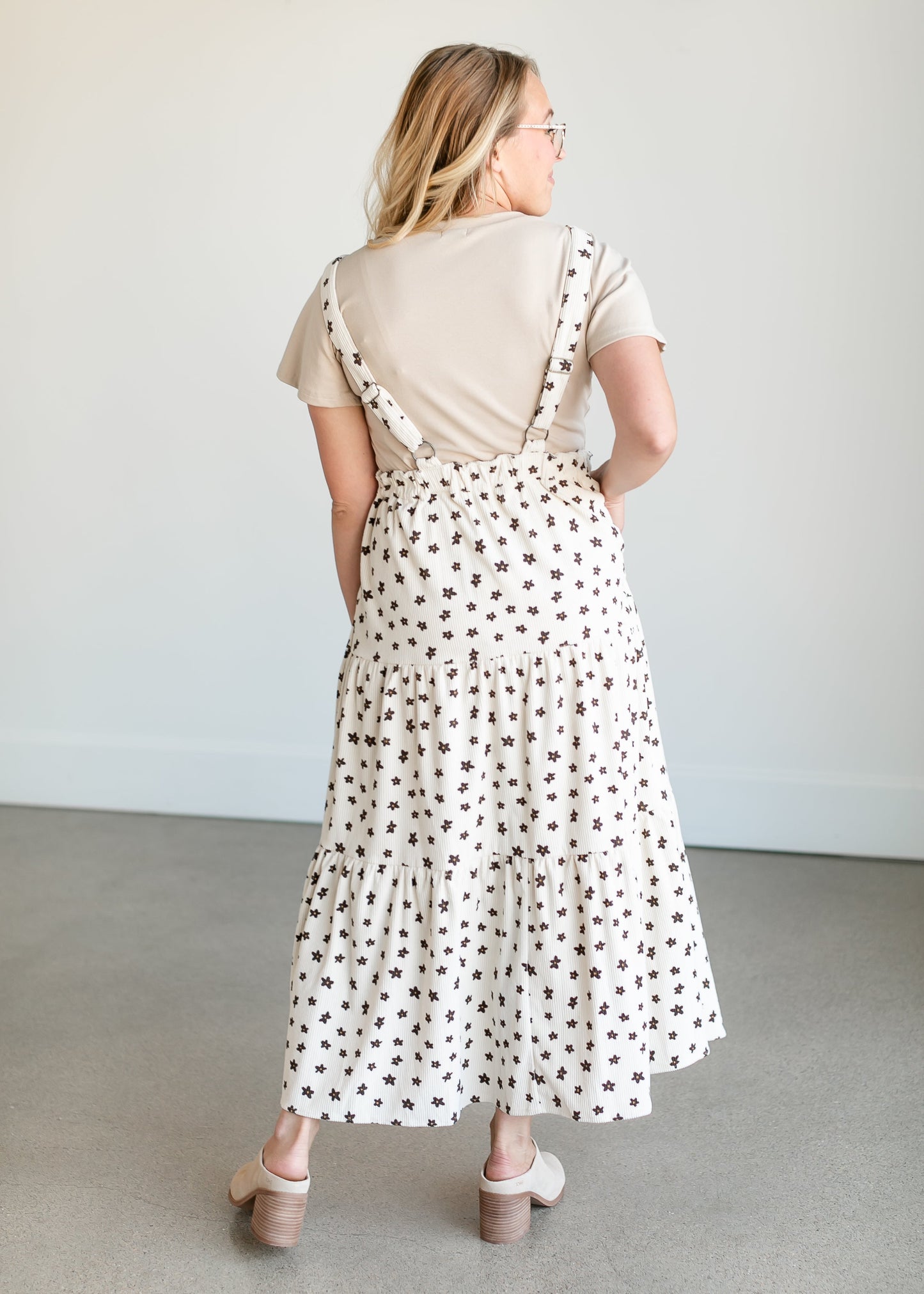 Corduroy Floral Overall Maxi Dress FF Dresses