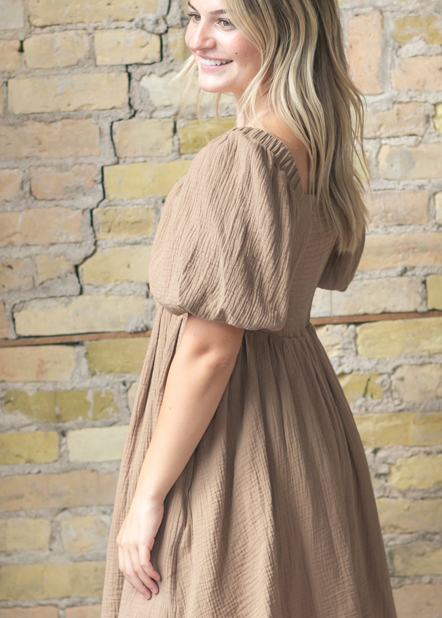 Cotton Box Pleated Midi Dress FF Dresses