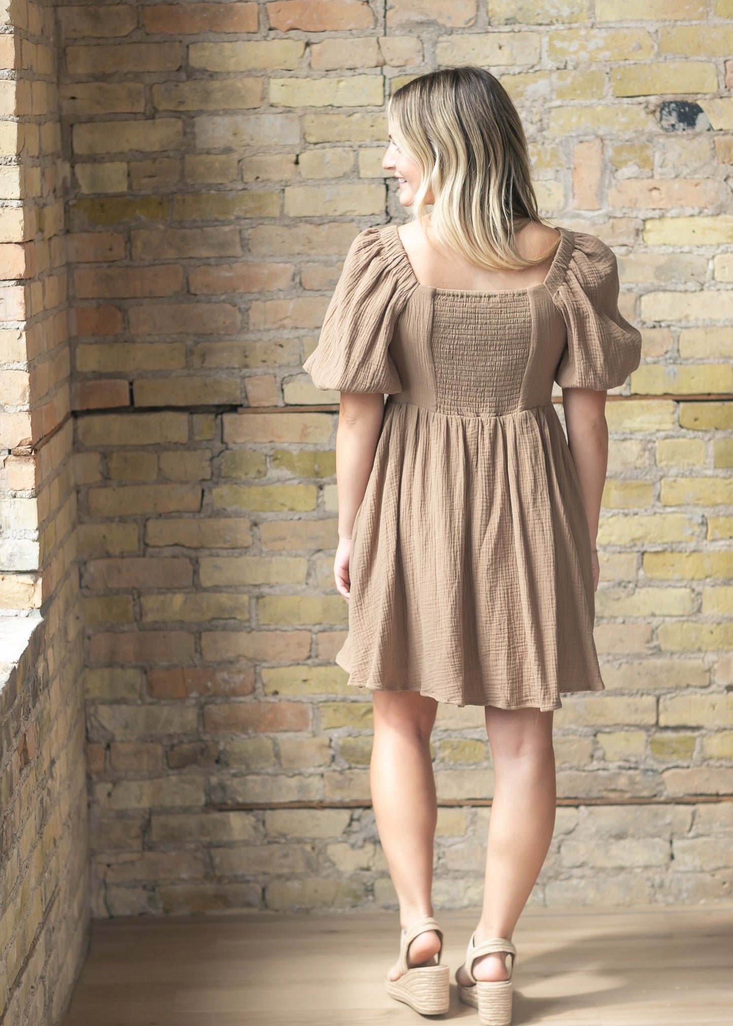 Cotton Box Pleated Midi Dress FF Dresses