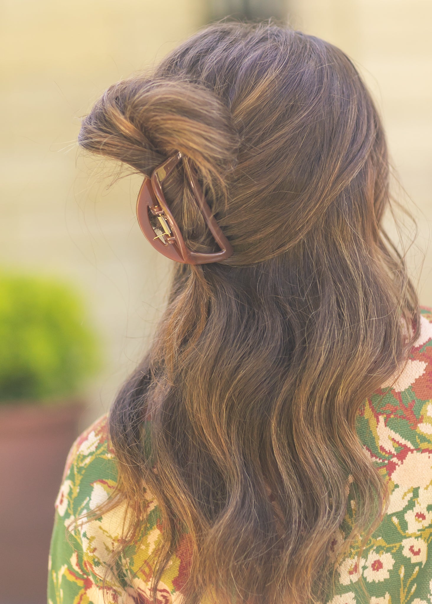 Crescent Hair Claw Clip Accessories Brown