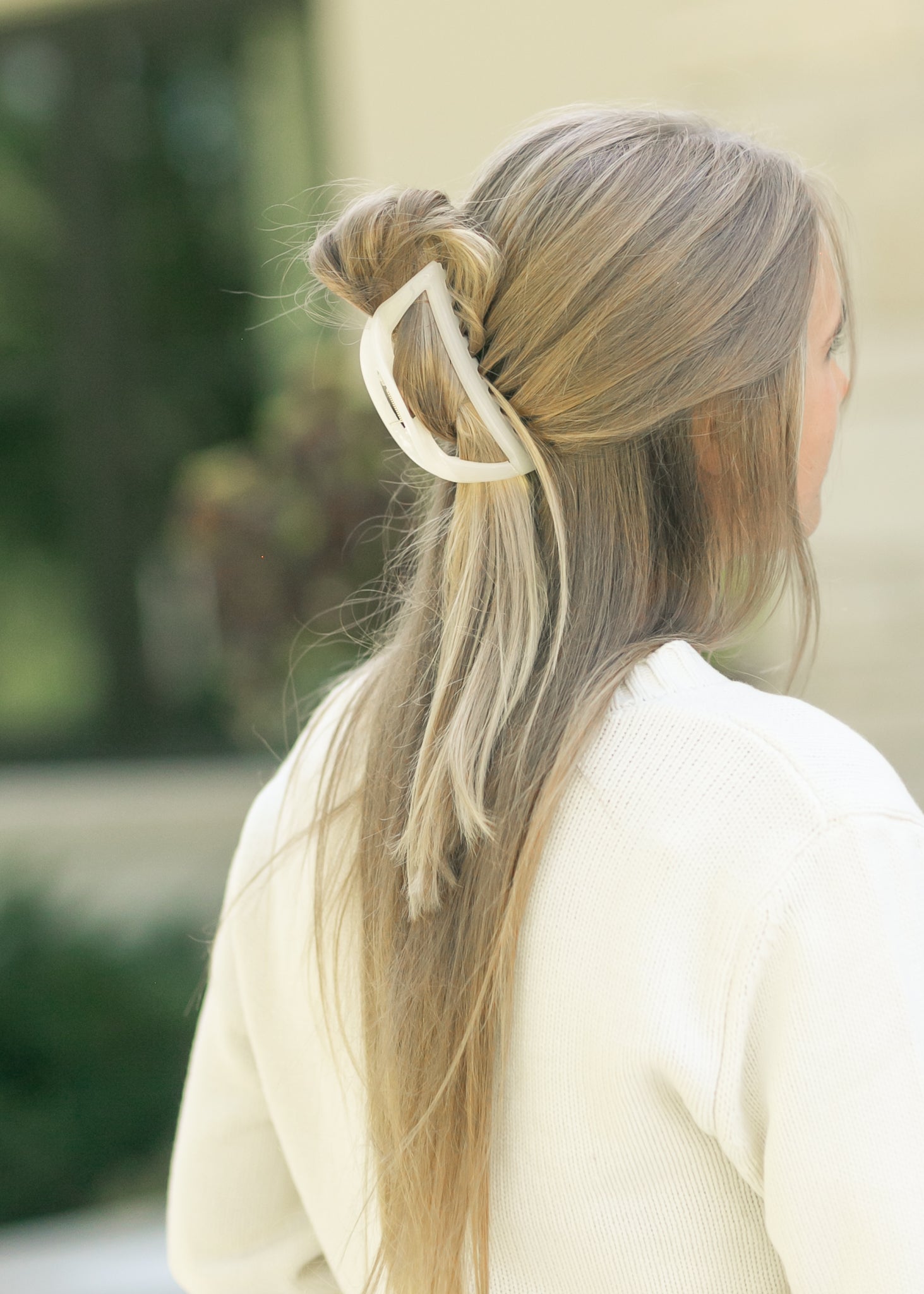 Crescent Hair Claw Clip Accessories White