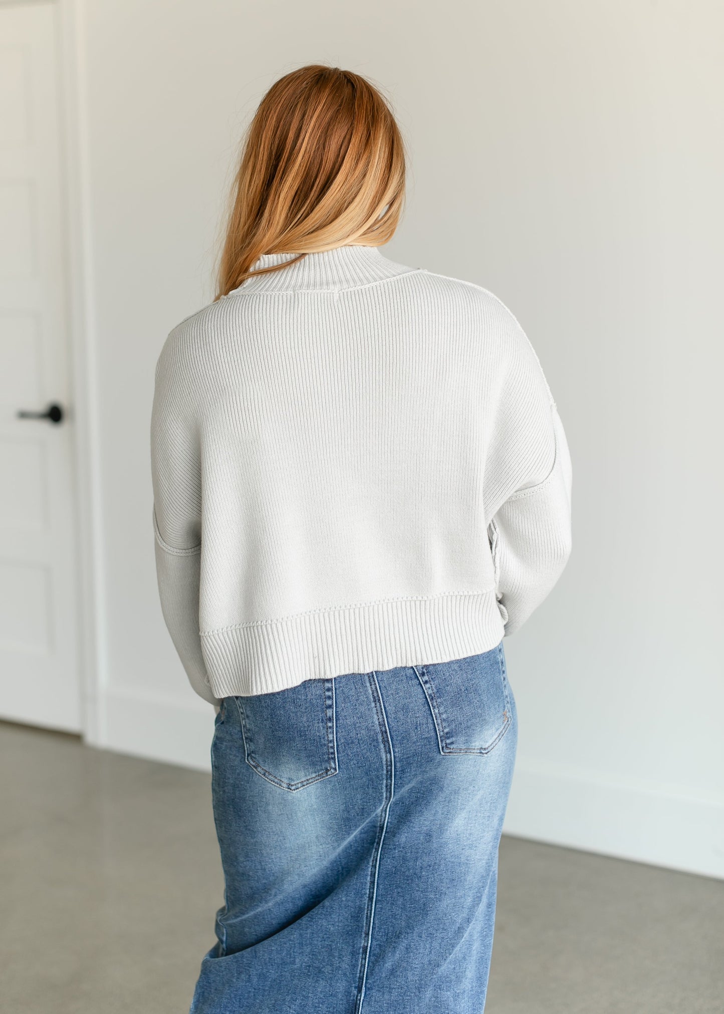 Crewneck Knit Cropped Sweater FF Tops