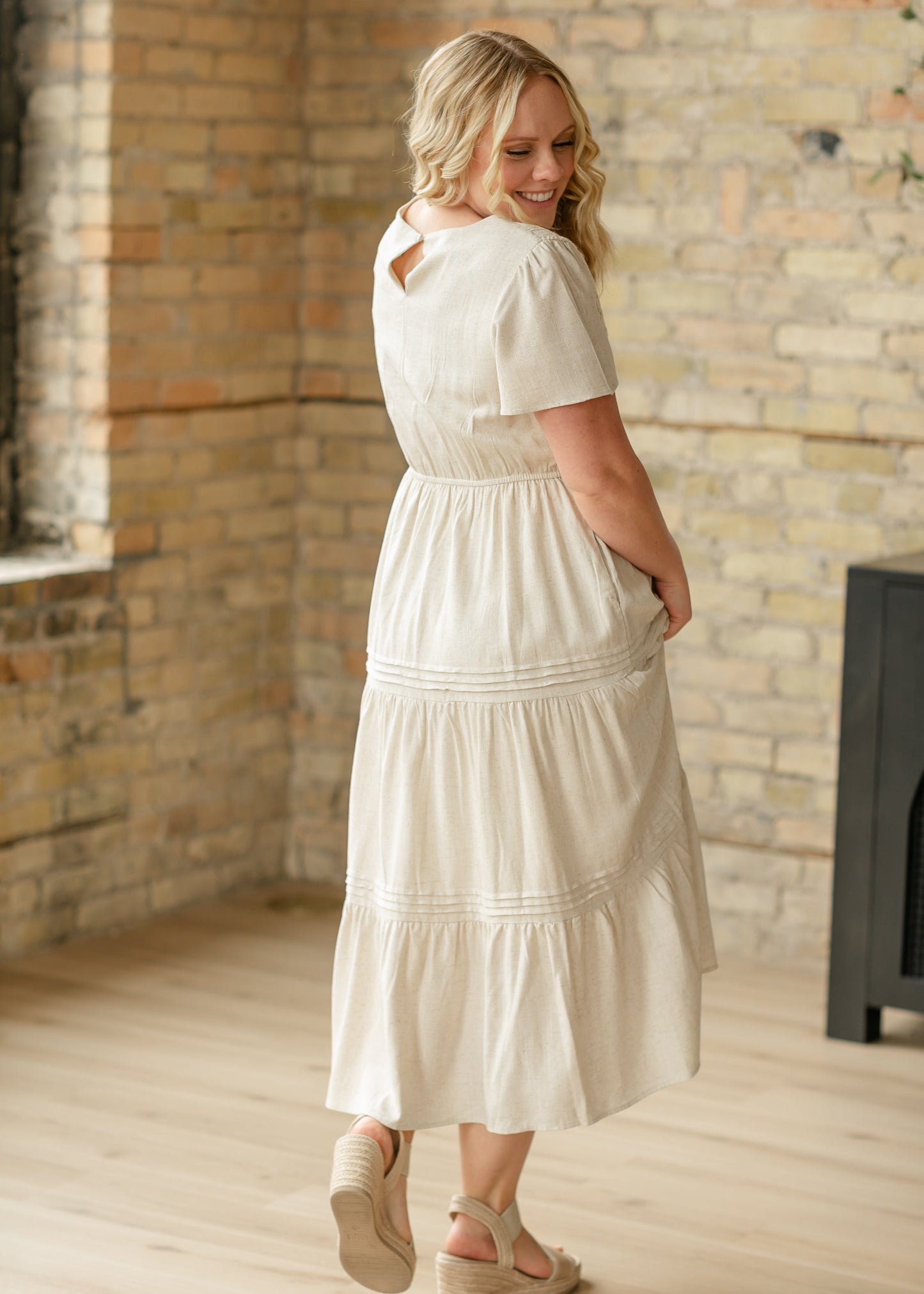 Crochet Detail V-Neck Maxi Dress FF Dresses