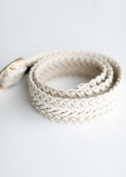 Crochet Trimmed Woven Leather Belt Accessories