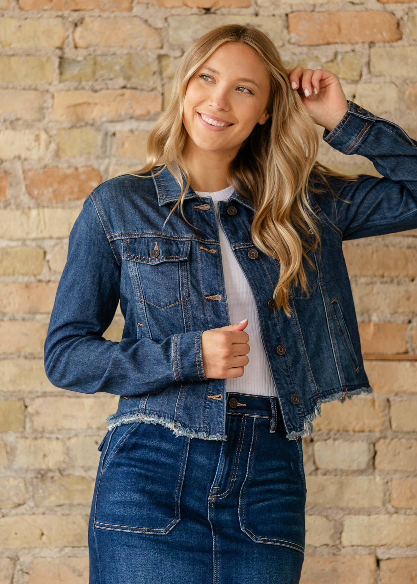 Cropped Fitted Denim Jacket FF Layering Essentials