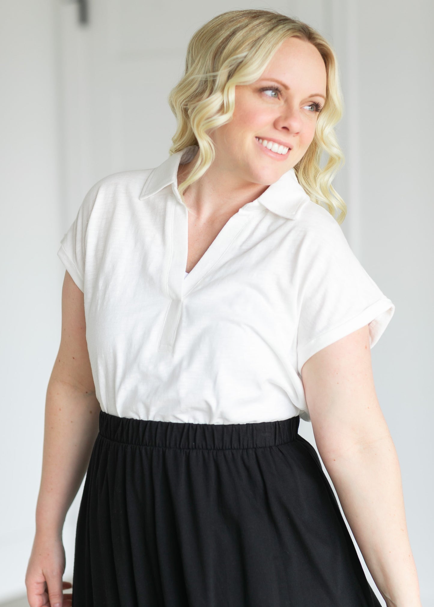 Daria White Short Sleeve Top Tops S