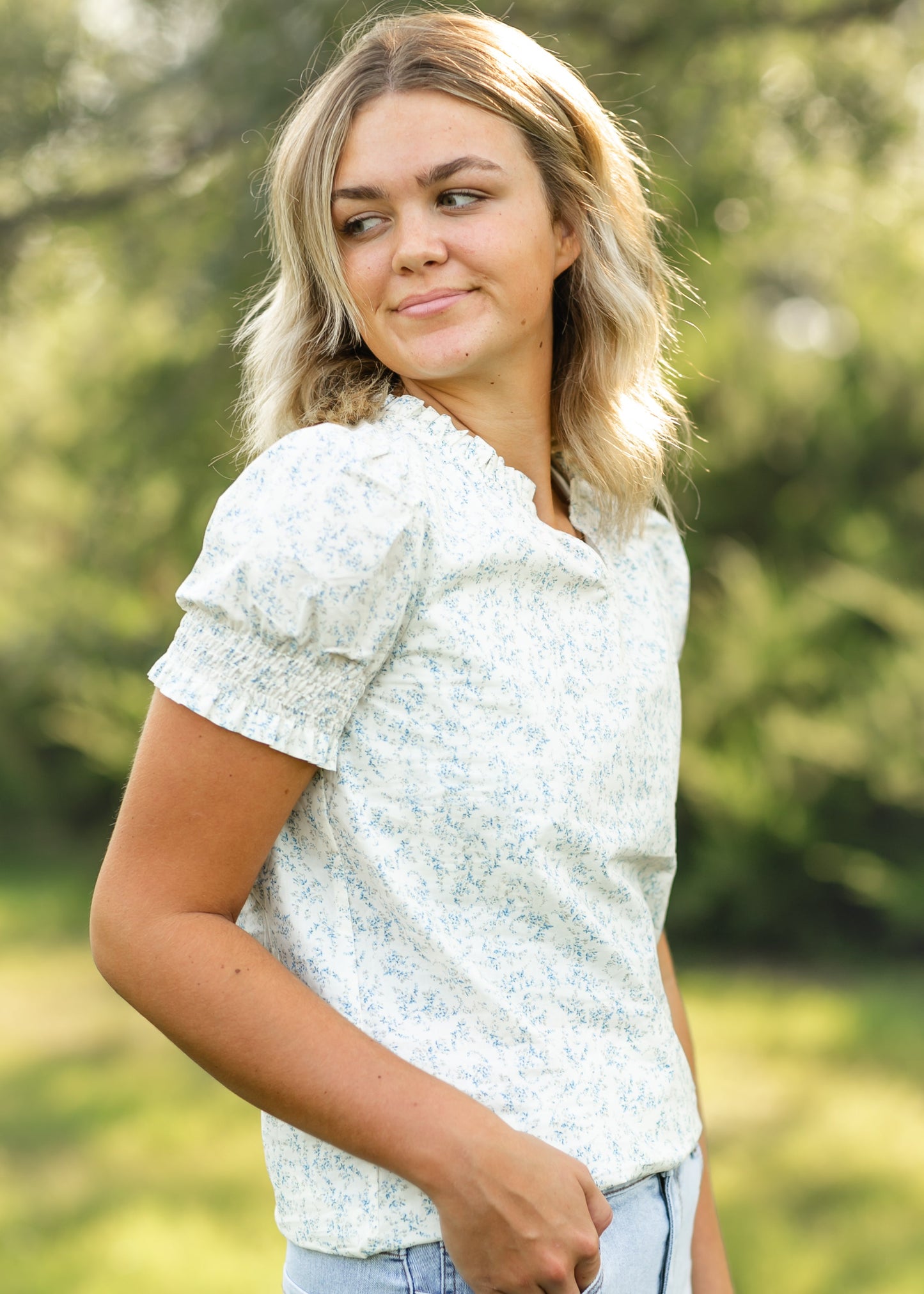 Dempsey Floral Puff Sleeve Top IC Tops