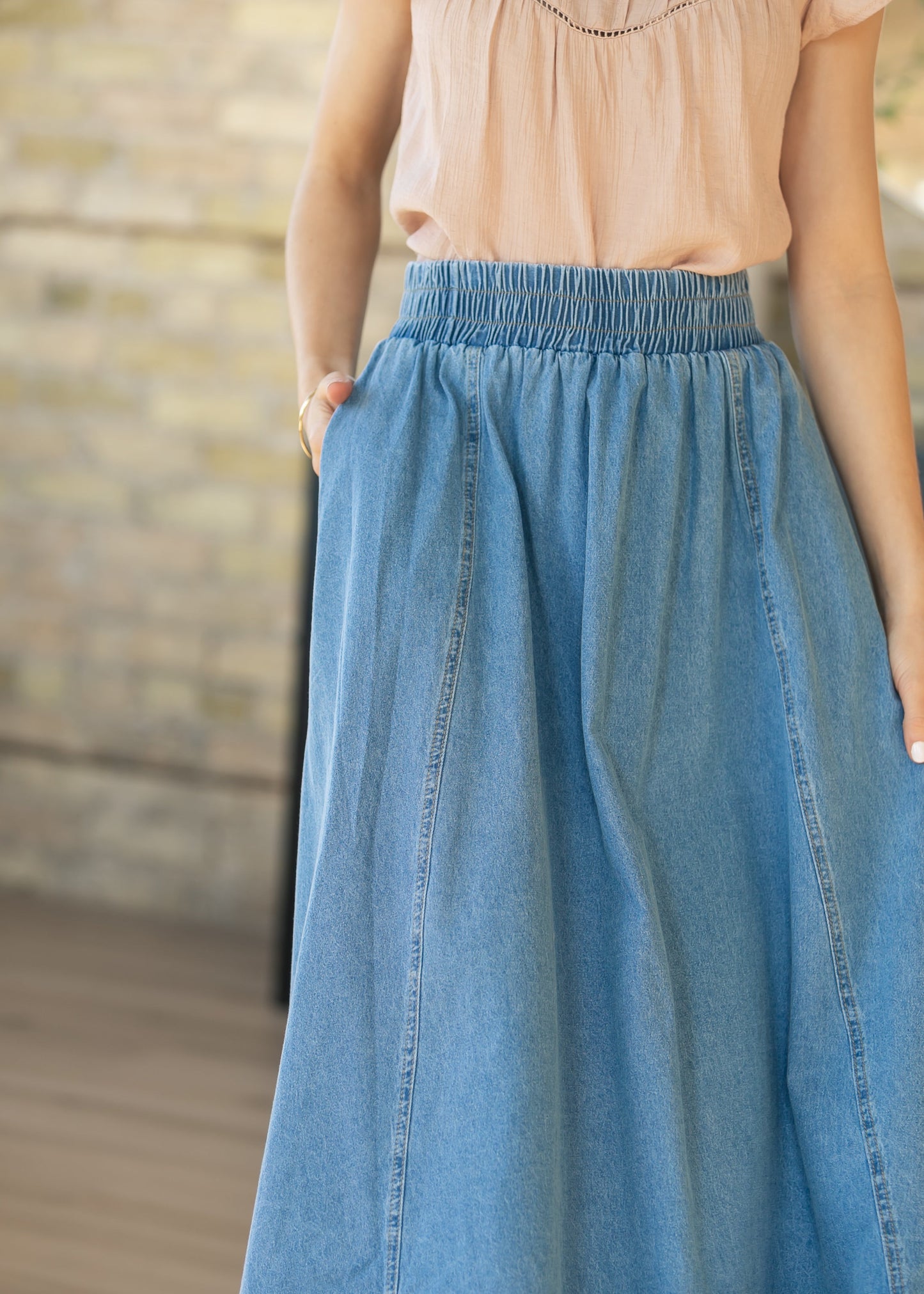 Denim A-Line Maxi Skirt IC Skirts