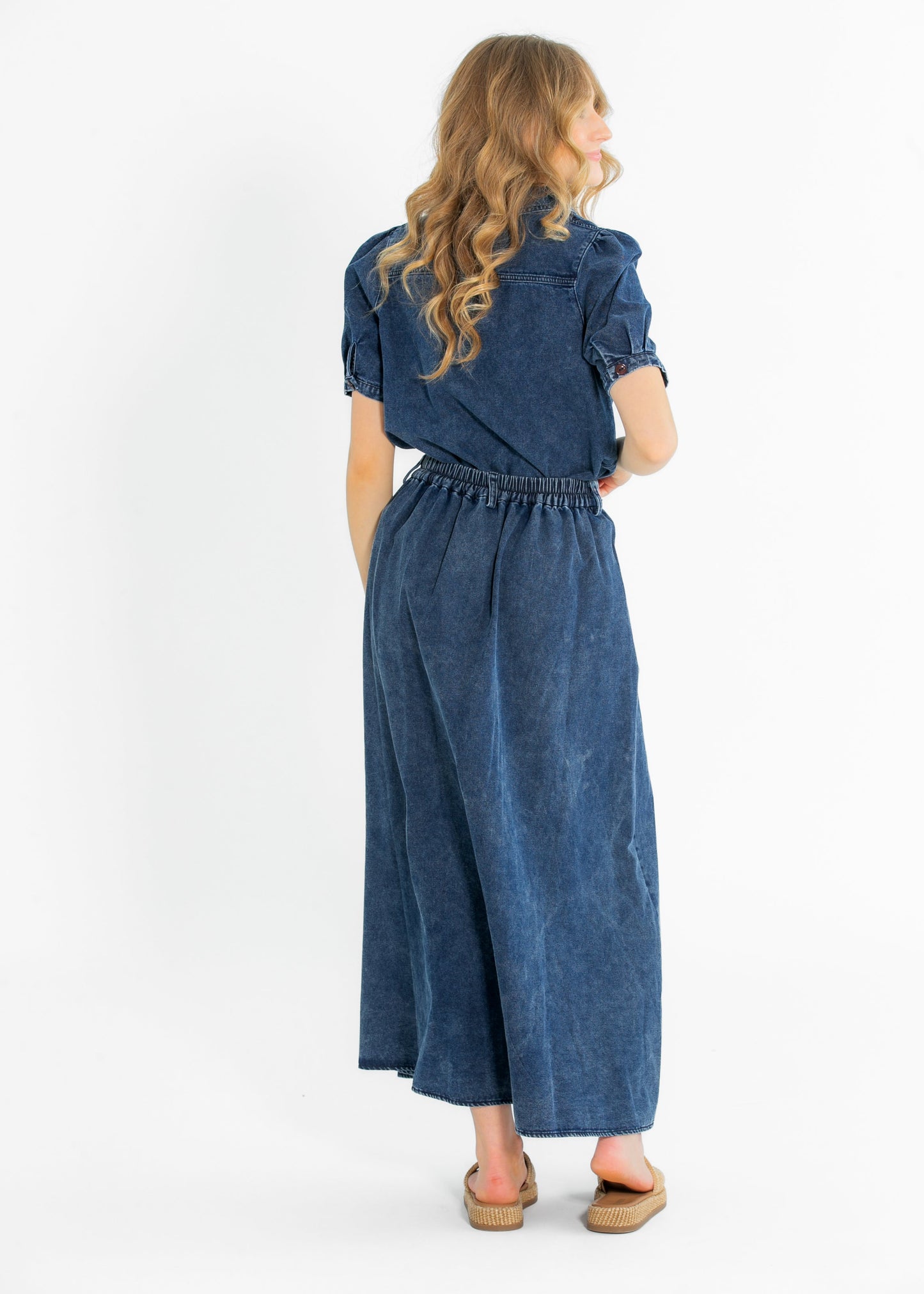Denim Full A-line Maxi Skirt FF Skirts