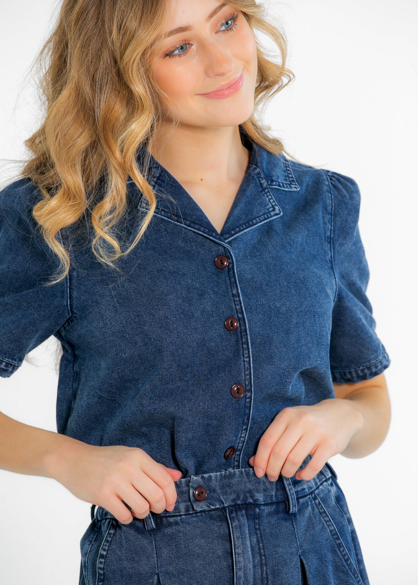 Denim Full A-line Maxi Skirt FF Skirts