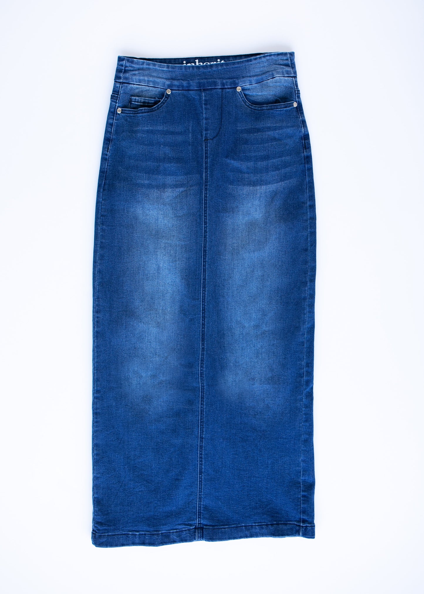 Donna Medium Wash Long Denim Skirt IC Skirts